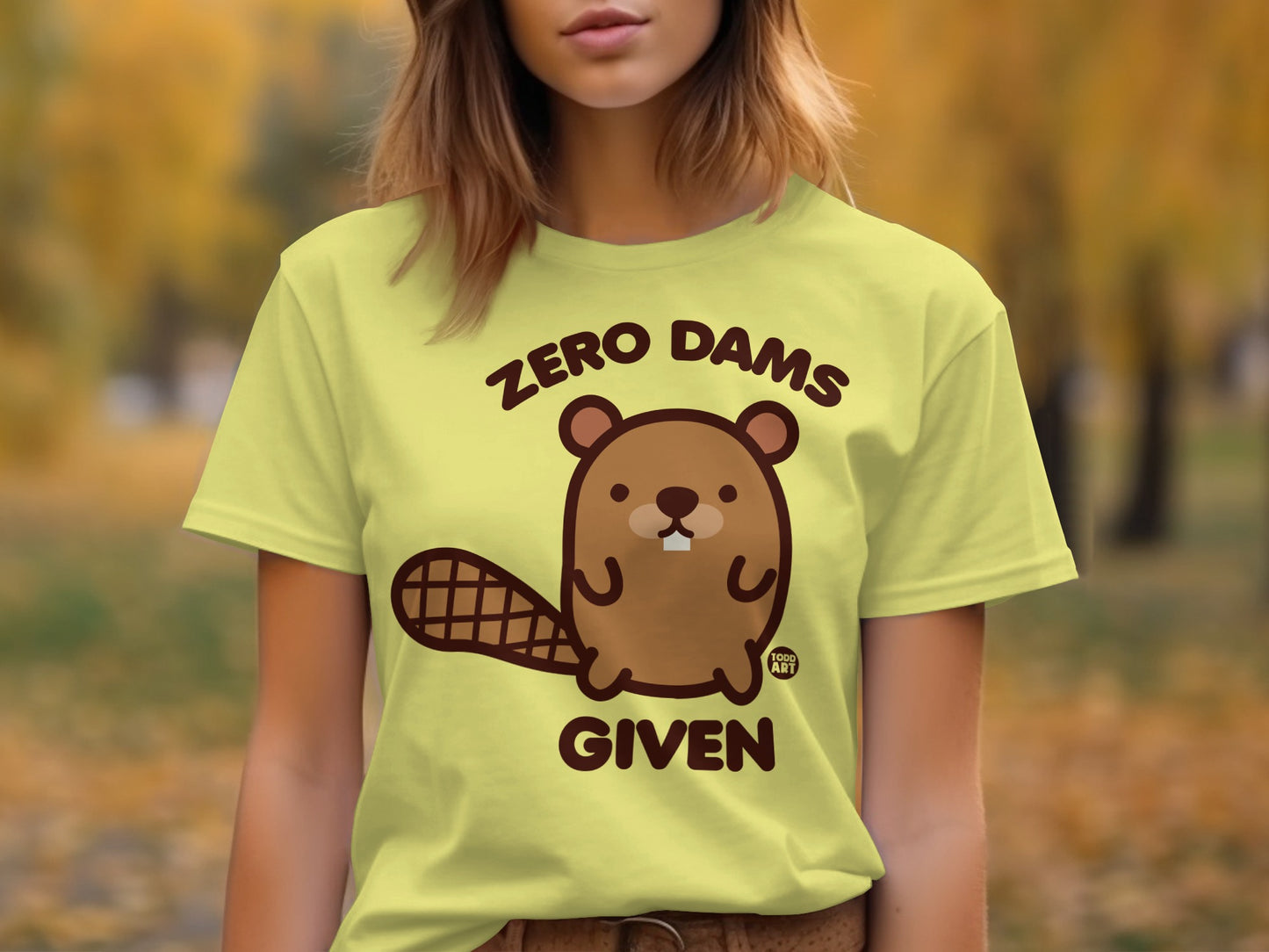 Zero Dams Given Cute Beaver Design T-Shirt