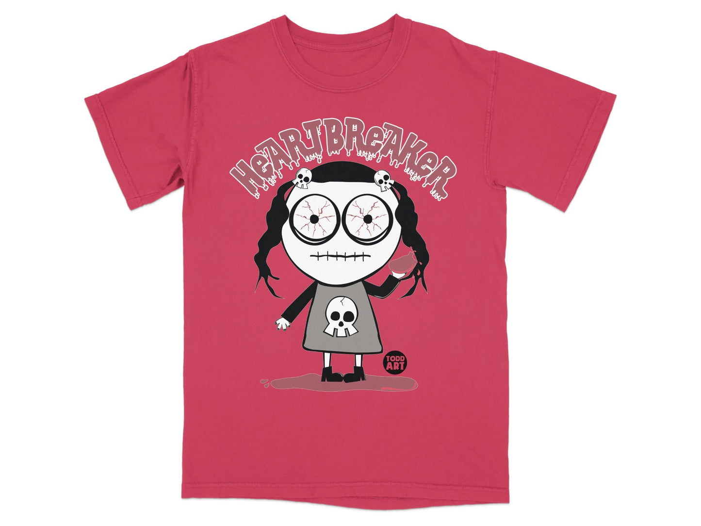 Heartbreaker Skull Character Pink T-Shirt