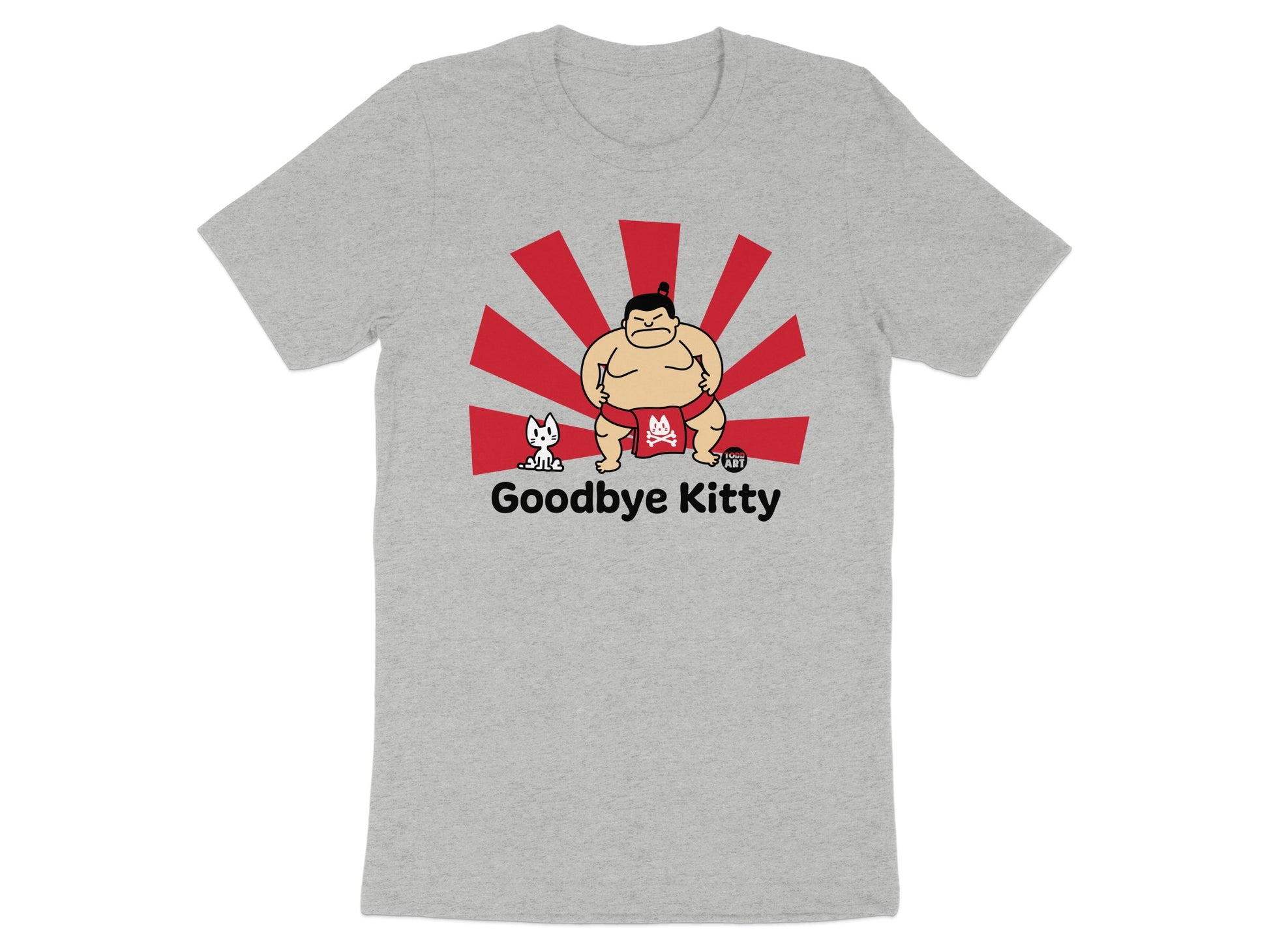 Goodbye Kitty Sumurai Themed Graphic T-Shirt