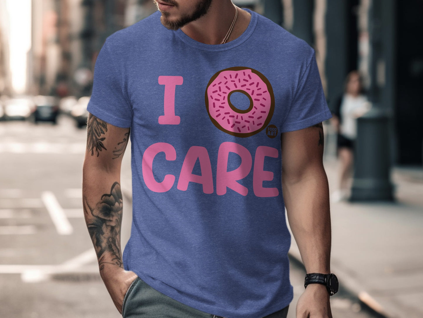 Funny I Donut Care Graphic Tee Shirt for Men