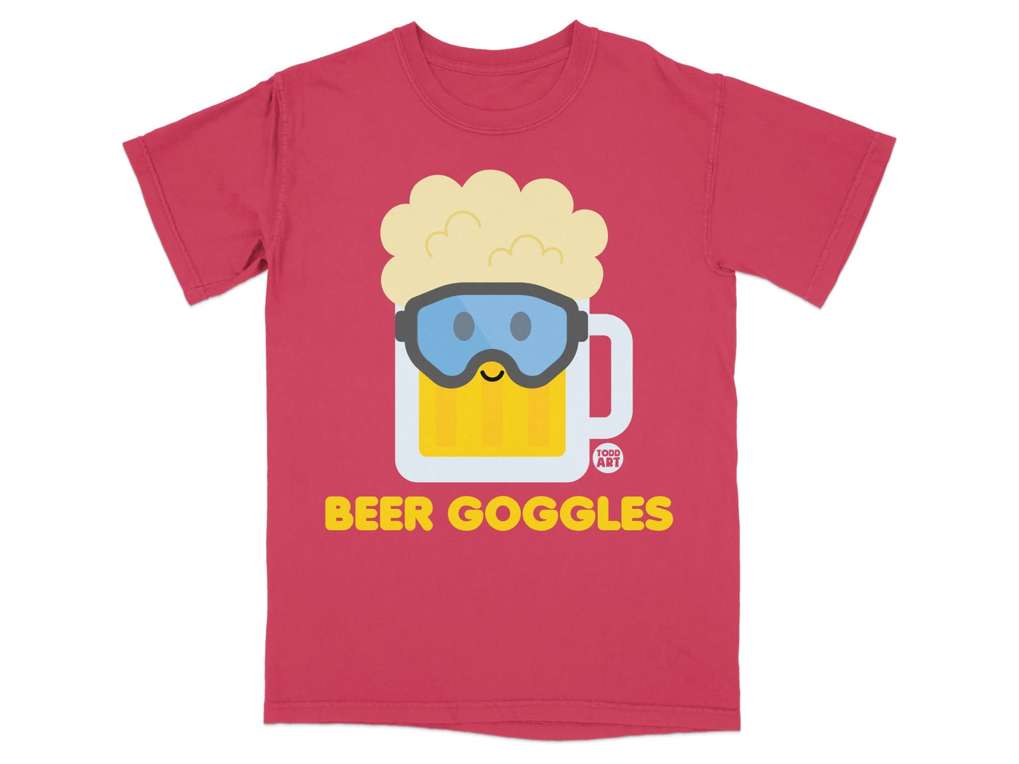 Fun Beer Goggles Graphic T-Shirt Summer Design