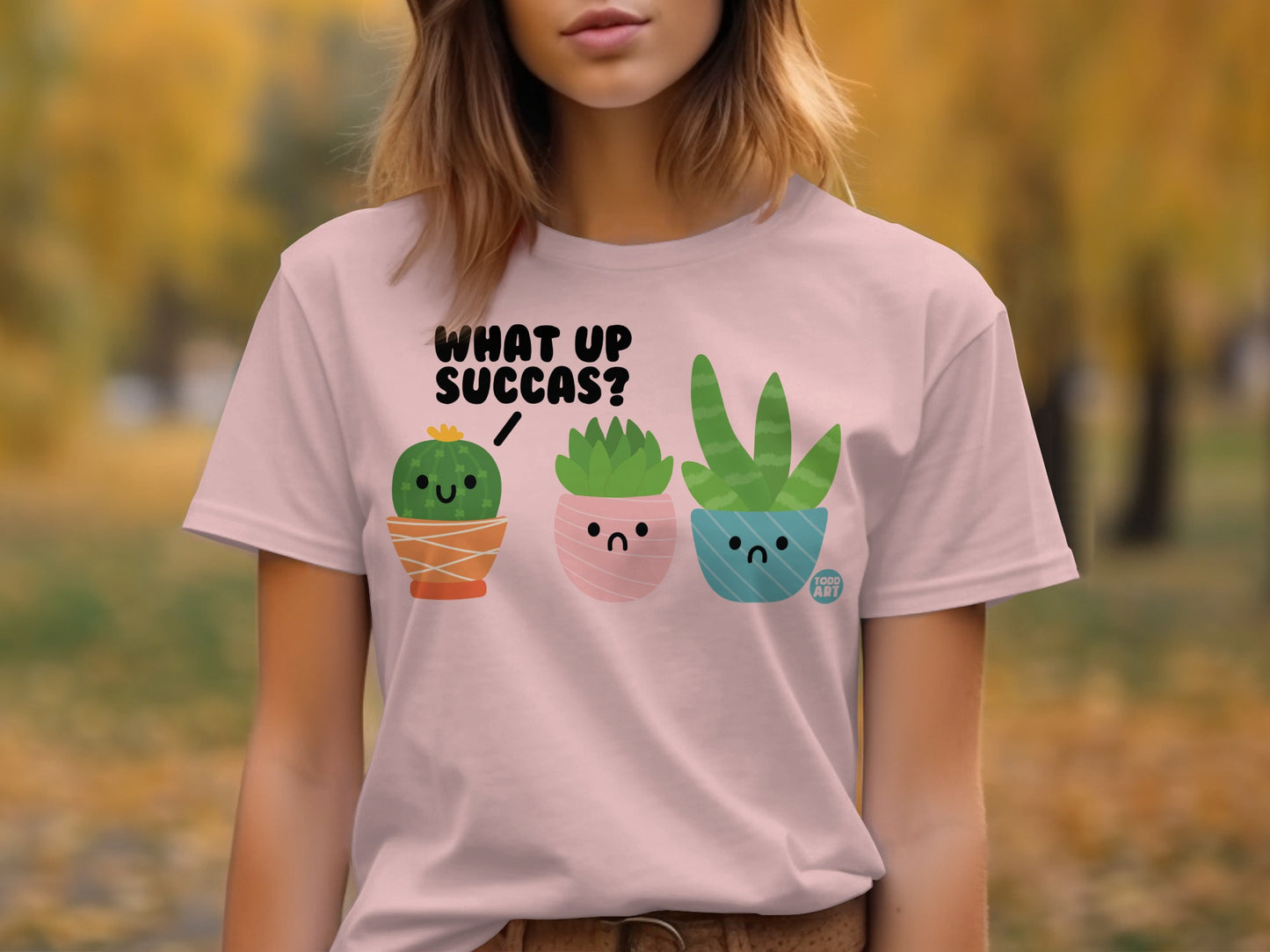 What Up Succas Cute Plant T-Shirt Fun Graphic Tee