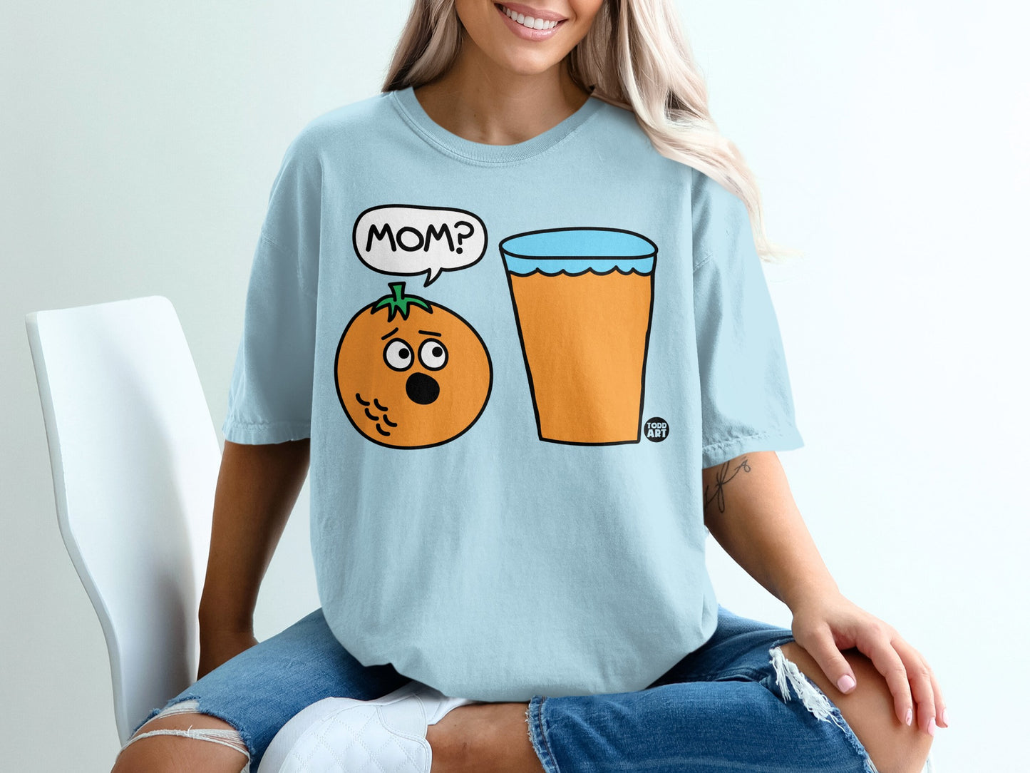 Funny Orange Juice Mom Cartoon Design product type