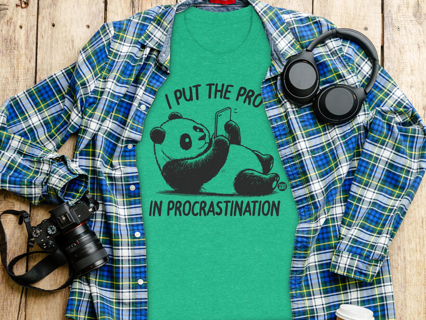 I Put The Pro In Procrastination Panda Tee Shirt