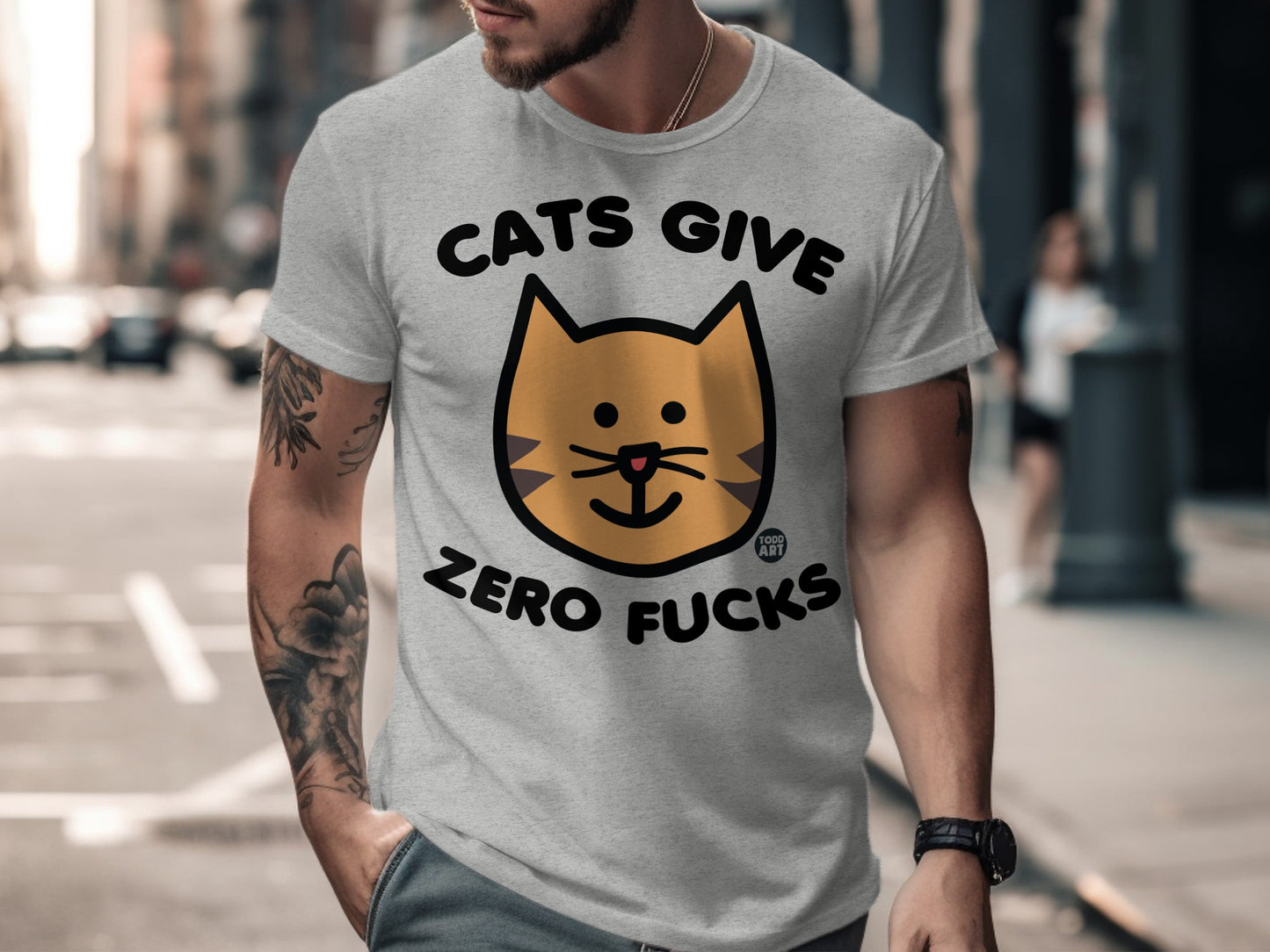 Cats Give Zero Fucks Funny Cats Graphic T-Shirt