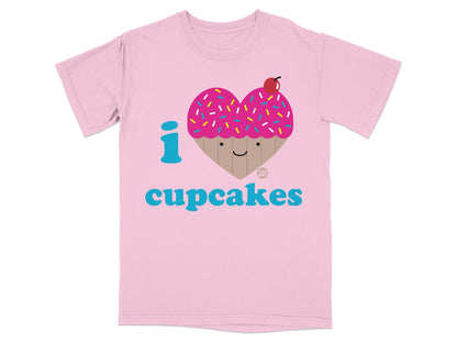 I Love Cupcakes Pink Cute Graphic T-Shirt Product