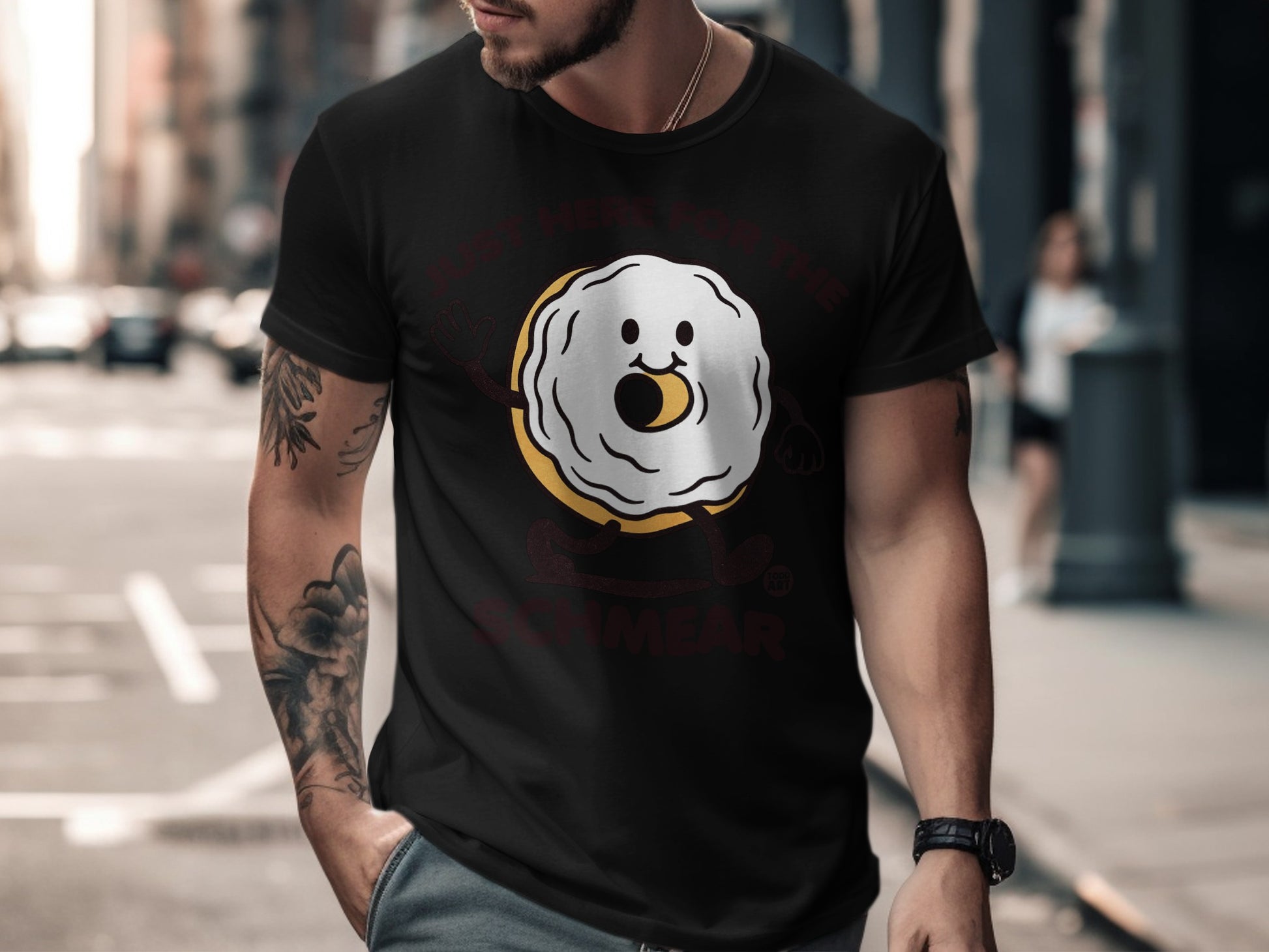 Funny Cartoon Egg Smear Graphic Tee Shirt Novelty Apparel