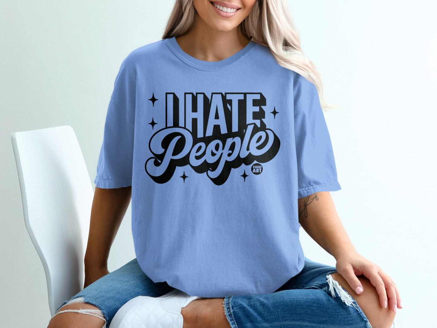 I Hate People Funny Graphic Tee Bold Statement Shirt