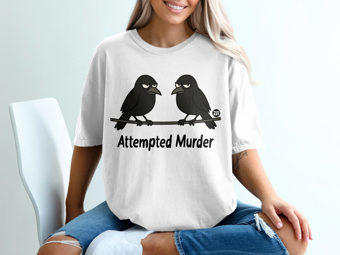Attempted Murder Crow Graphic Tee Shirt