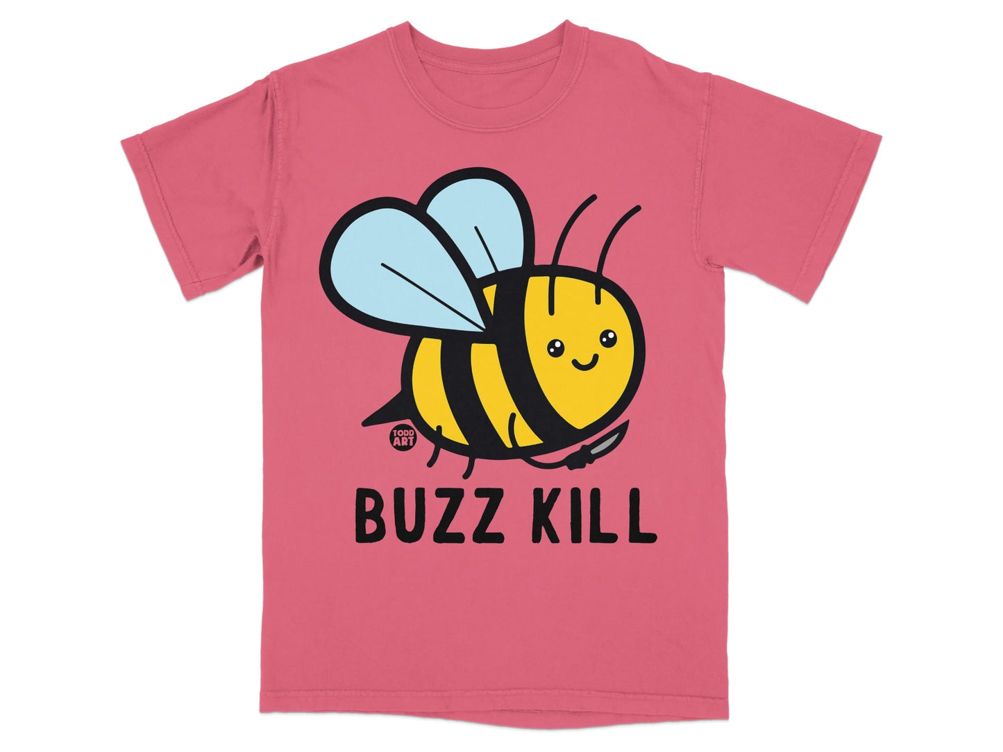 Buzz Kill Cute Cartoon Bee Graphic T-Shirt