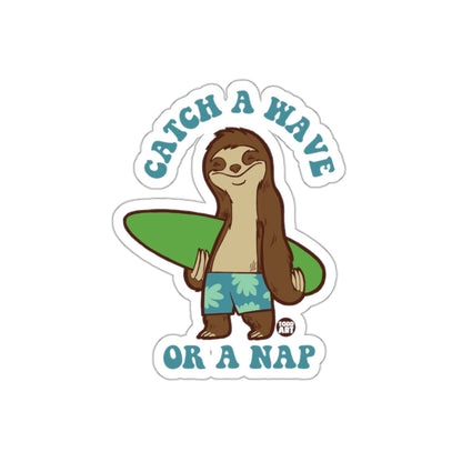 Catch Wave Or Nap Sloth with Surfboard Funny sticker