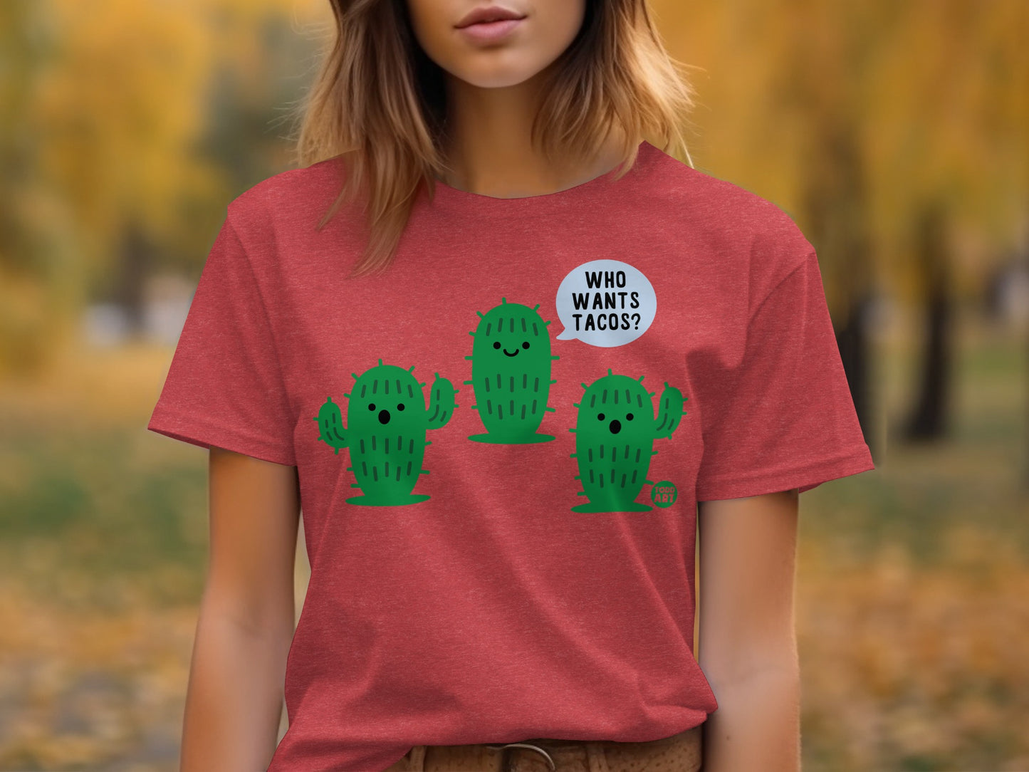 Cute Cactus Design Who Wants Tacos T-Shirt