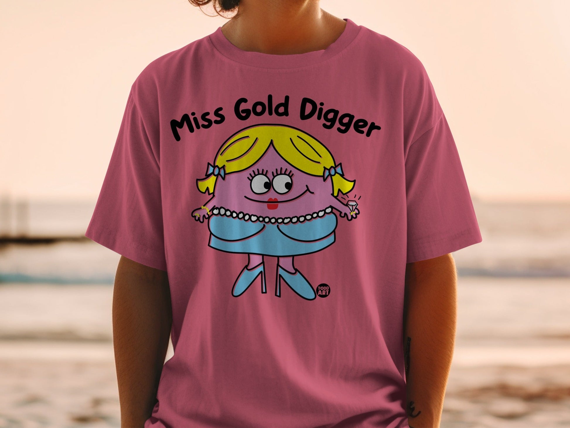 Miss Gold Digger Cartoon Character T-shirt Product