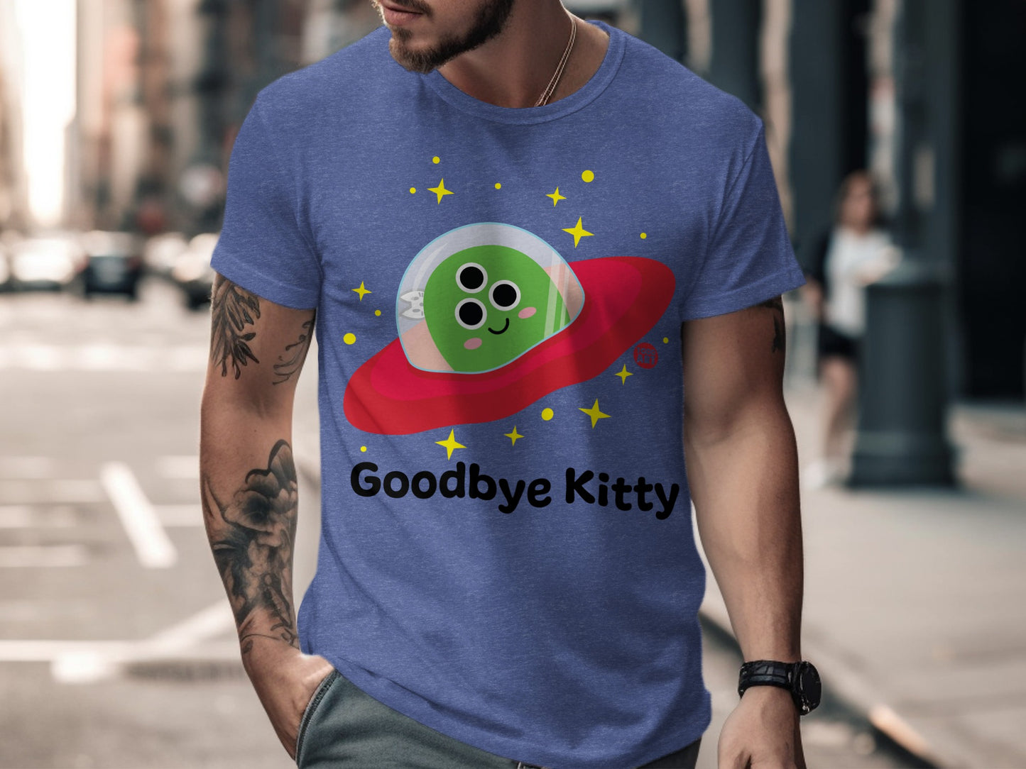 Goodbye Kitty Alien Spaceship Funny Urban Shirt