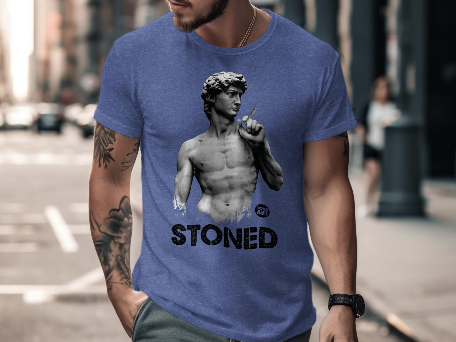 Stoned David Graphic Printed T-shirt