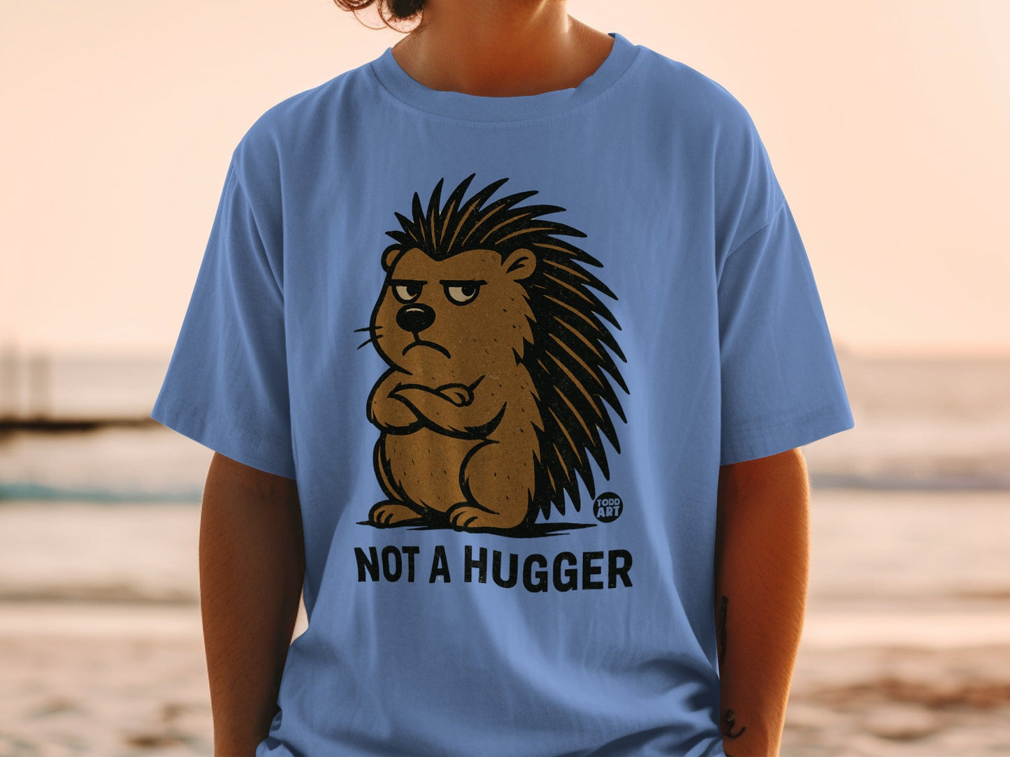 Not A Hugger Hedgehog Graphic Tee Todd Art Shirt