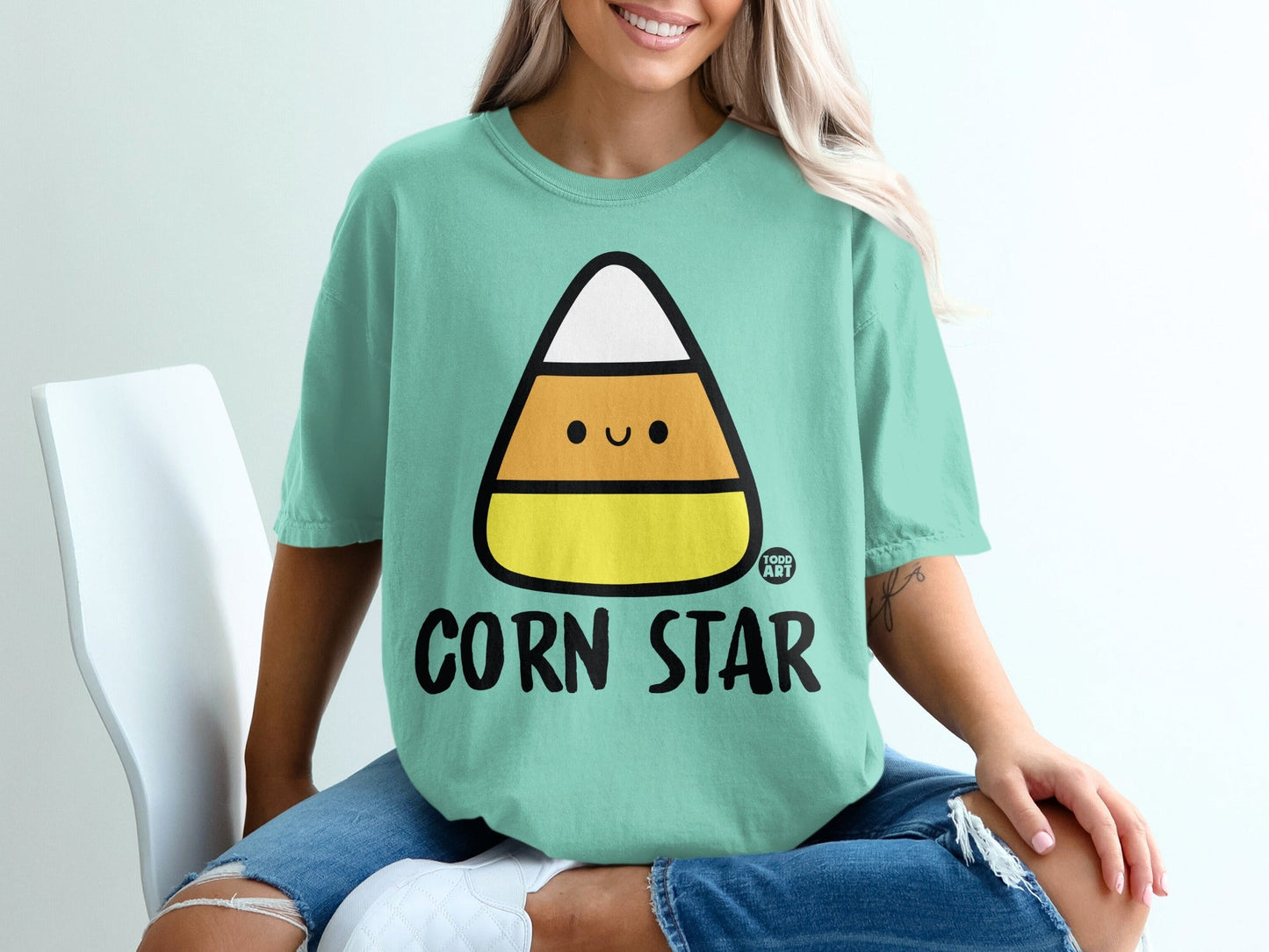 Cute Corn Star Todd Art Candy Halloween T-shirt