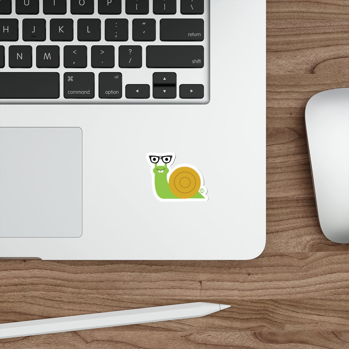 Cute Snail with Glasses on Laptop Sticker