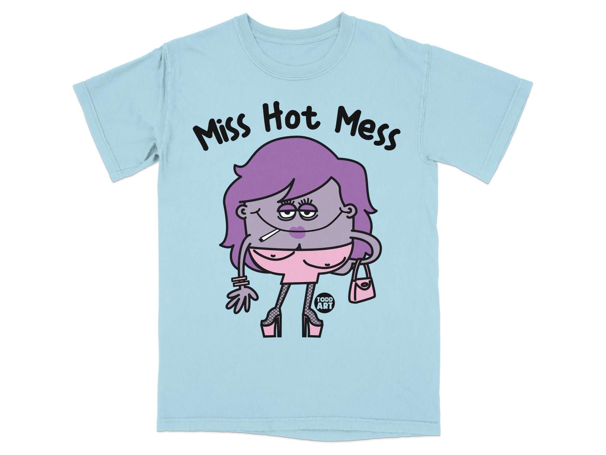 Miss Hot Mess Cartoon Character Design T-Shirt