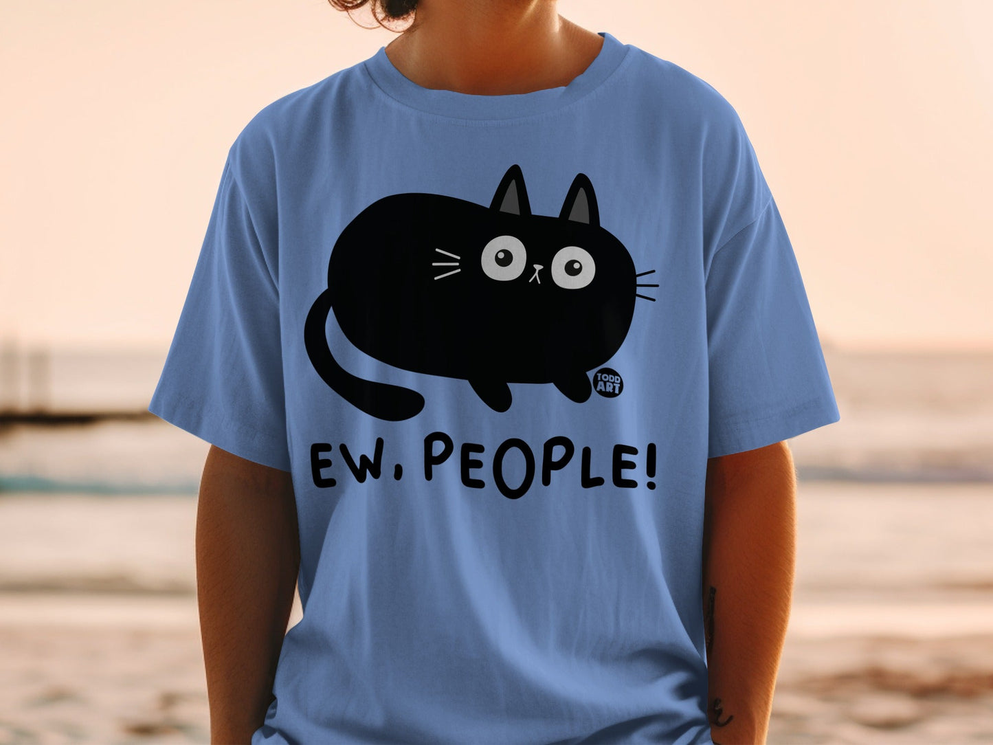 Funny Cat Design Shirt Ew People Graphic Tee