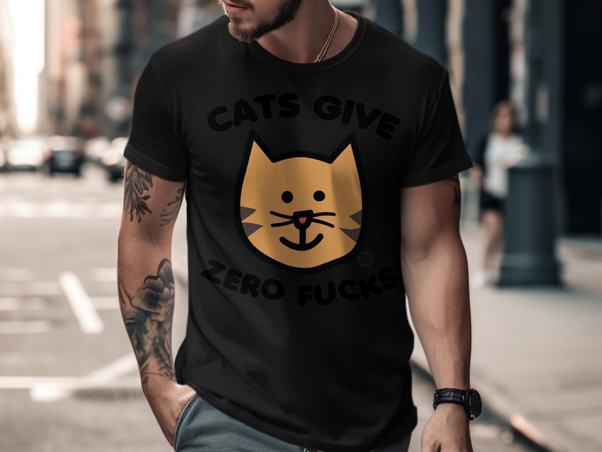 Cats Give Zero Fucks Funny Cat Lover T-Shirt