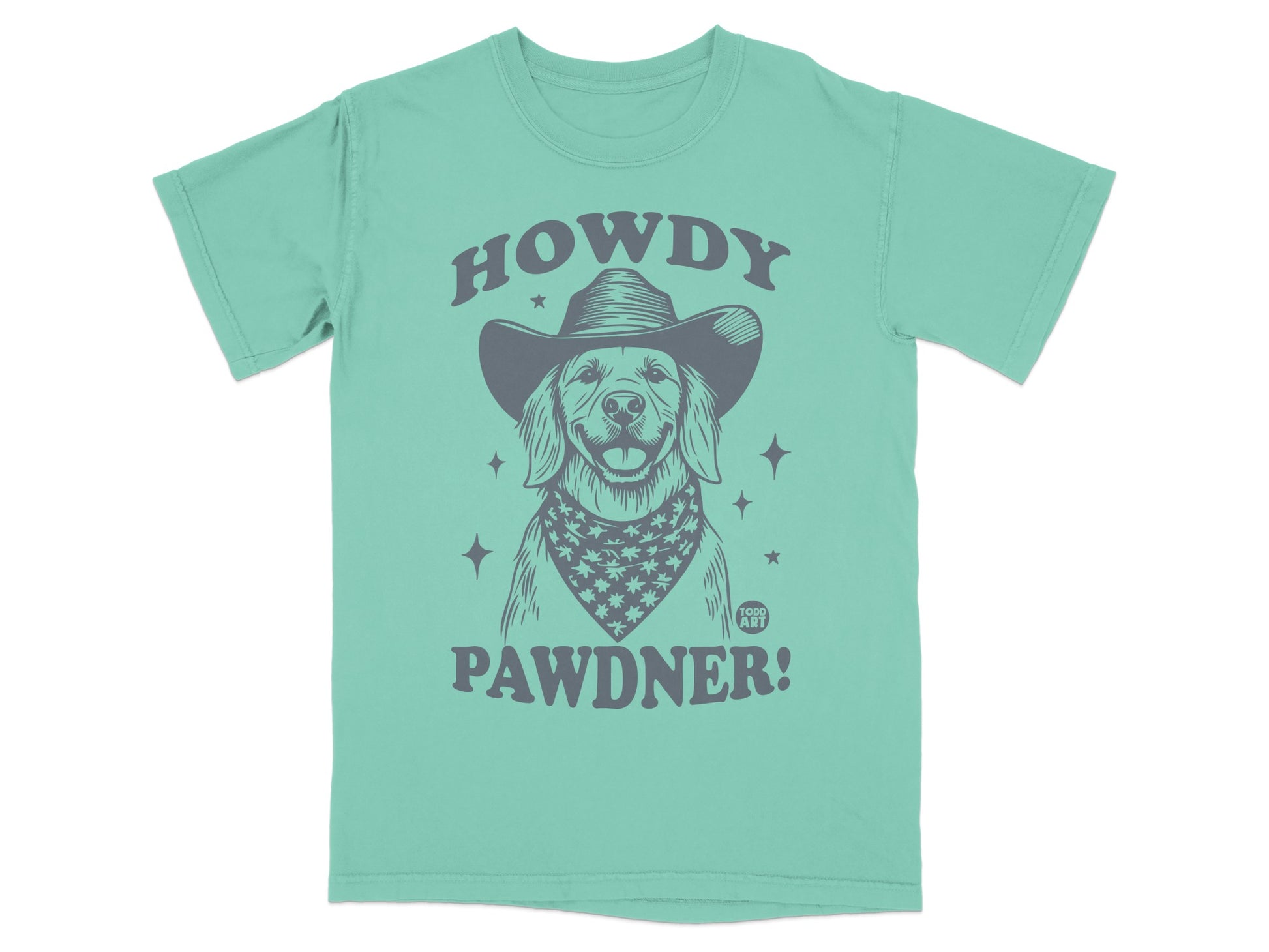 Howdy Pawdner Dog Wearing Cowboy Hat Graphic T-shirt