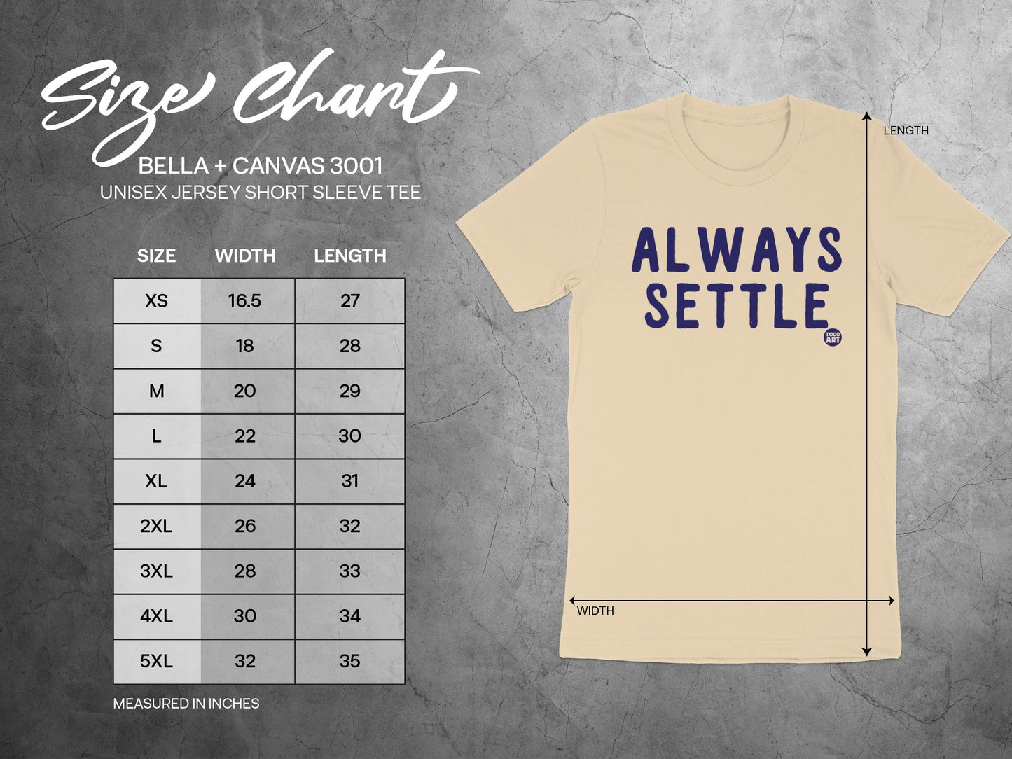 Always Settle Graphic Unisex Jersey Short Sleeve Tee
