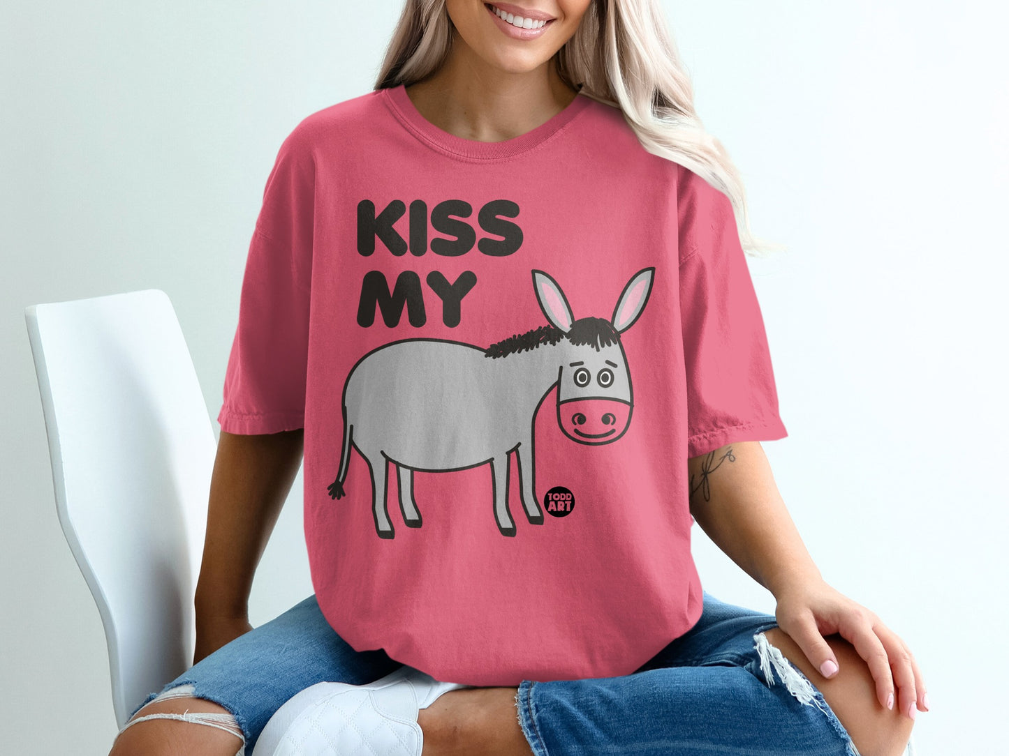Kiss My Donkey Cute Graphic Design T-Shirt Product