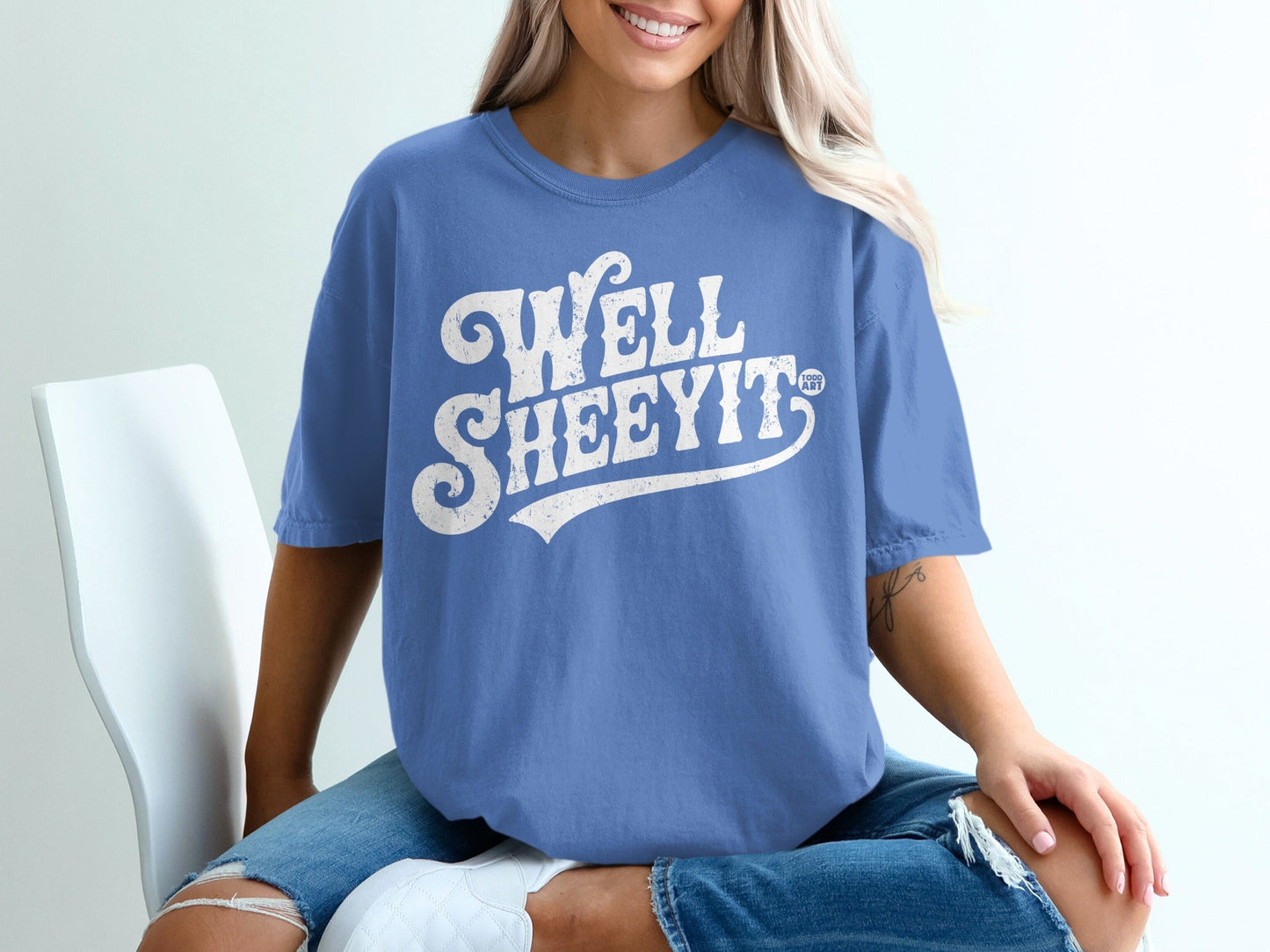 Well Sheeyit Graphic Print T-shirt with Bold Text
