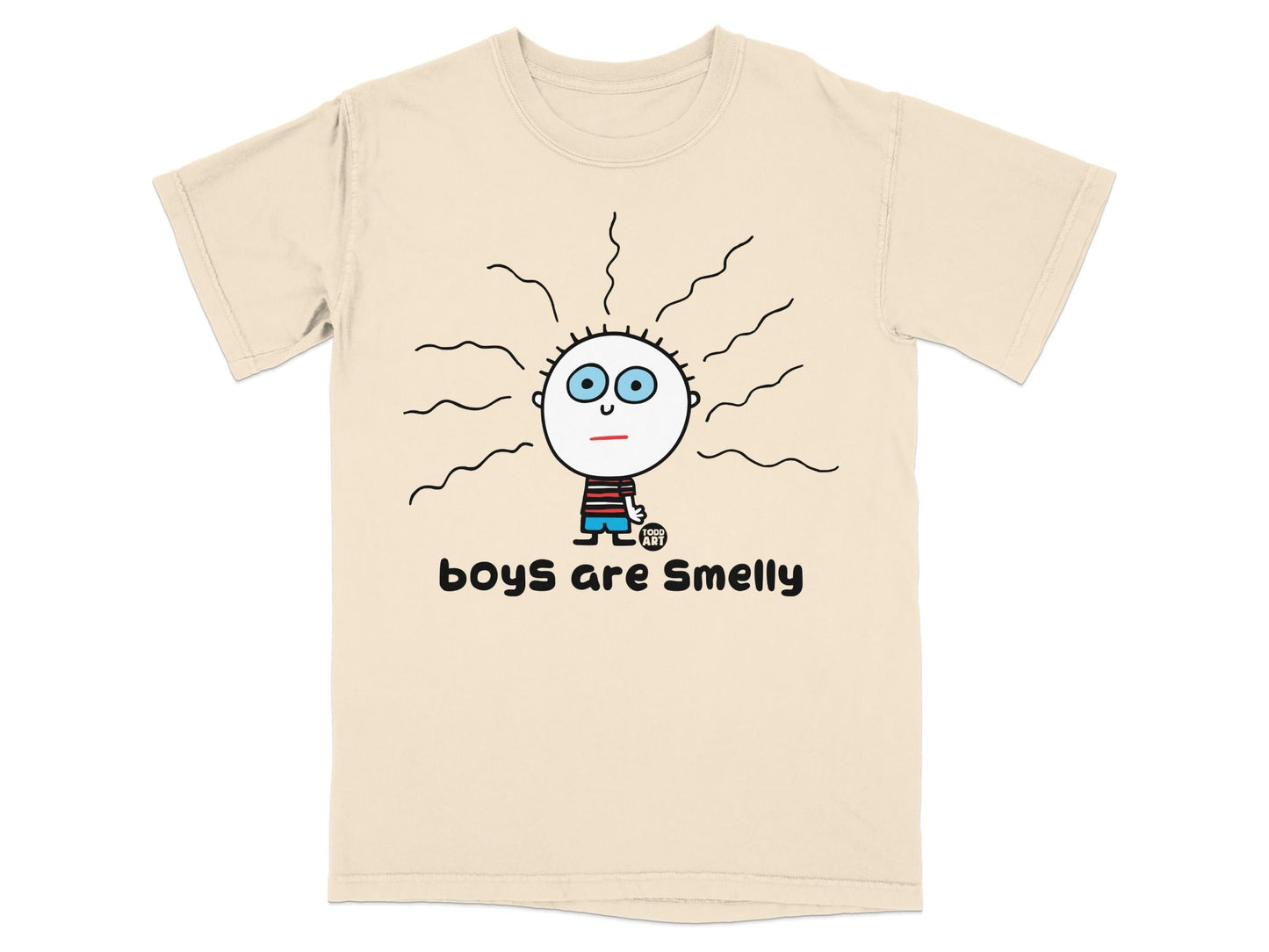 Boys Are Smelly Cartoon Graphic T-Shirt