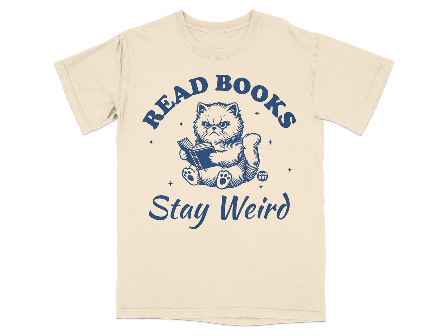 Read Books Stay Weird Cat Graphic T-Shirt