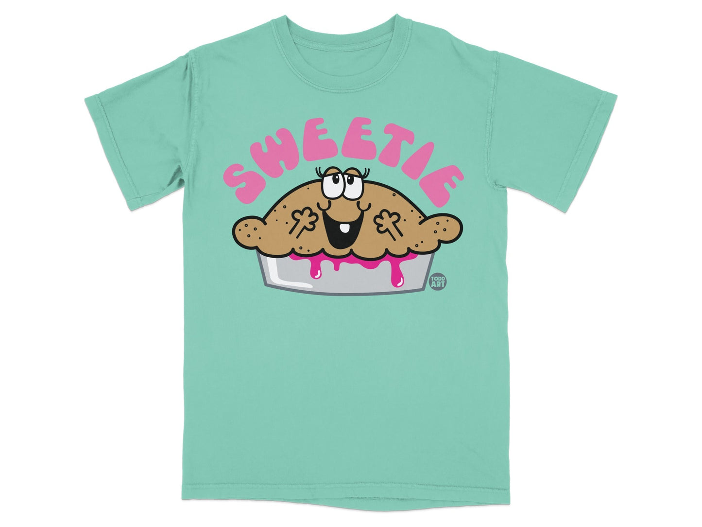 Sweetie Pie Cartoon Graphic Teal Shirt Product