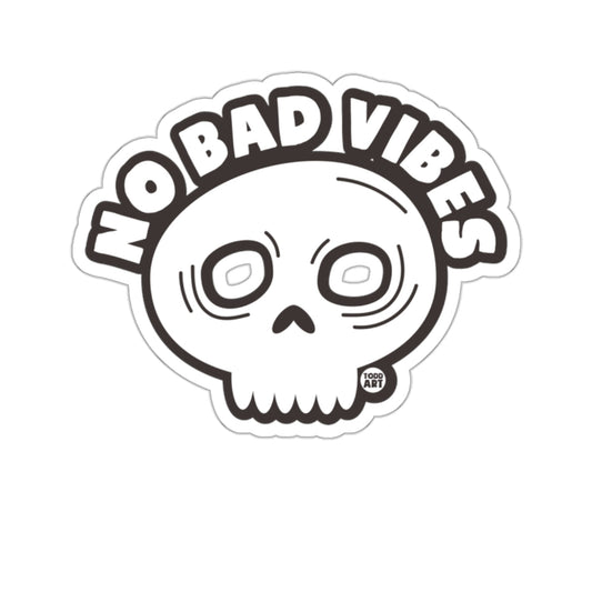 No Bad Vibes Skull Design Cartoon Fun 