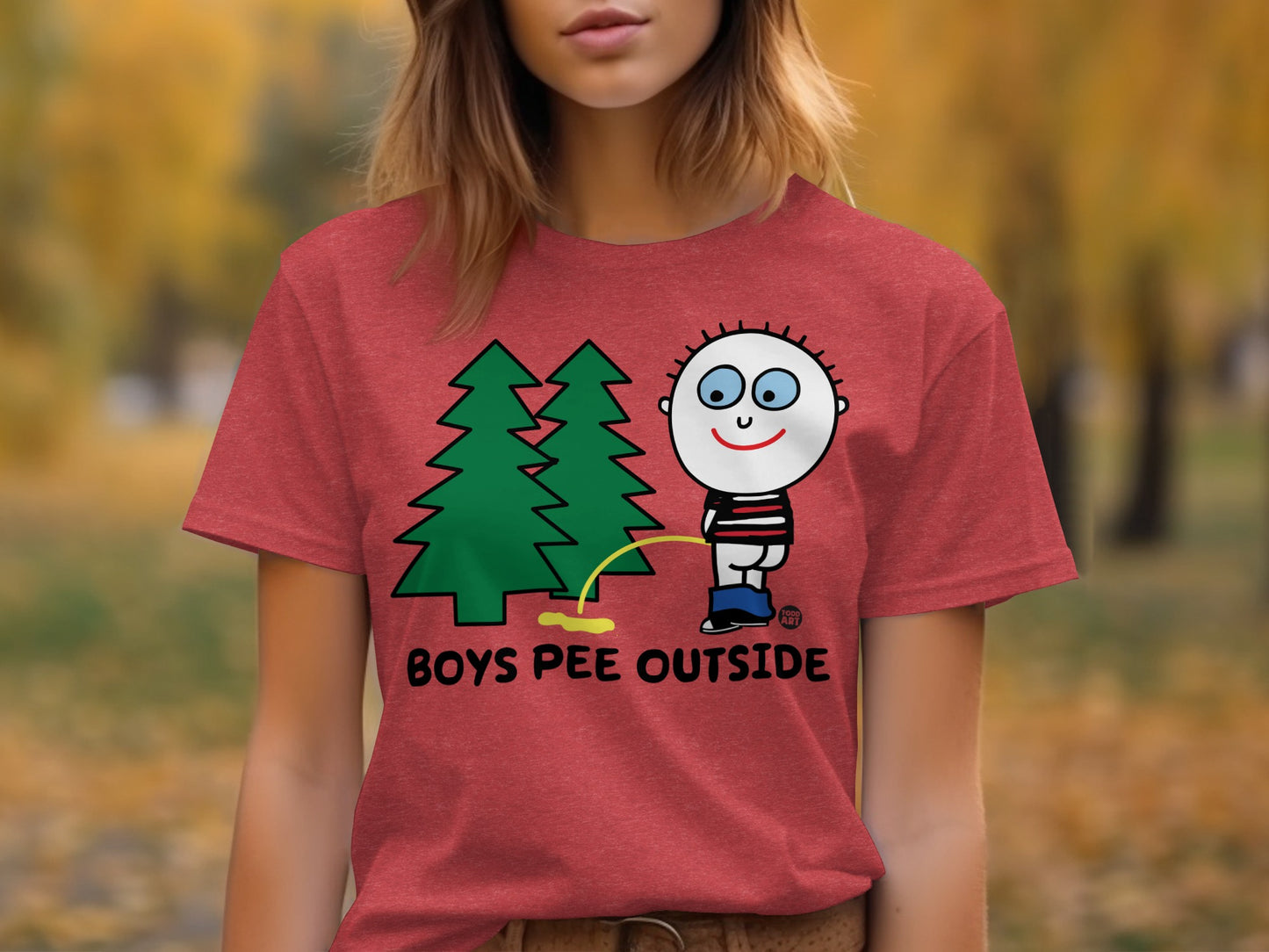 Boys Pee Outside Graphic T-Shirt for Light-Hearted Fun