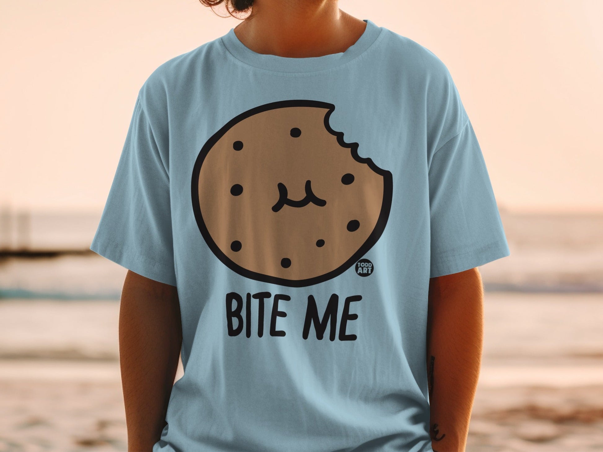 Bite Me Graphic Cookie Design T-shirt Apparel