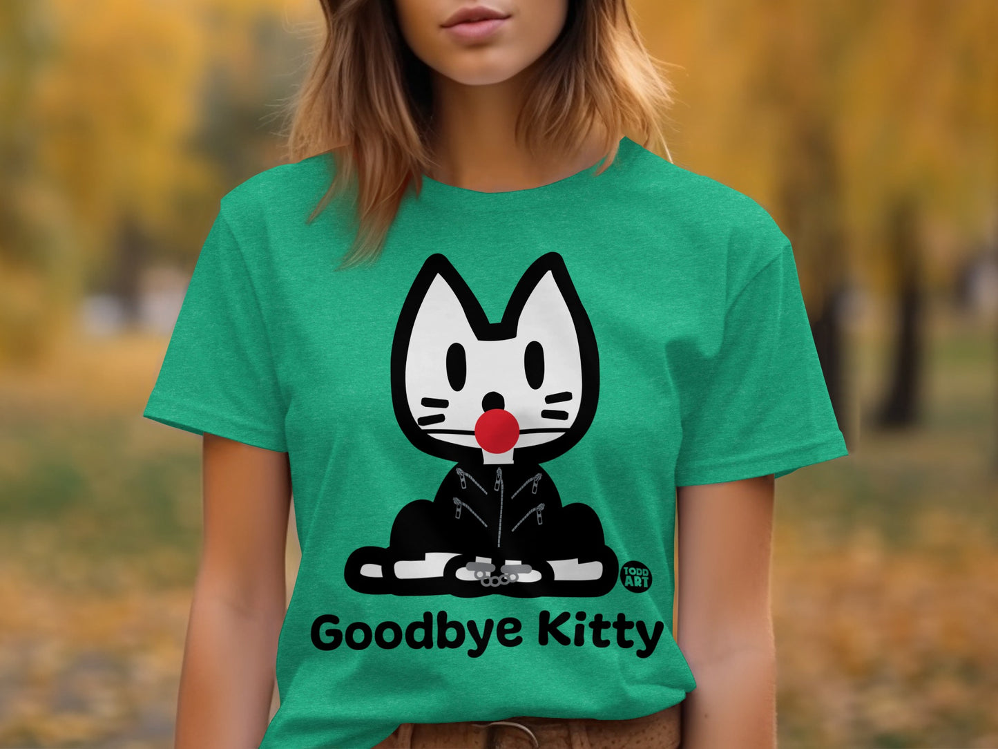 Fun Goodbye Kitty Graphic T-shirt for Cat Lovers