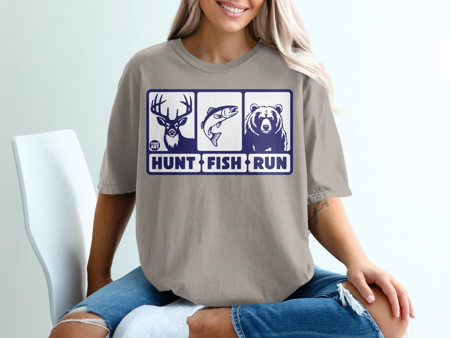 Hunt Fish Run Graphic Tee for Outdoor Enthusiasts