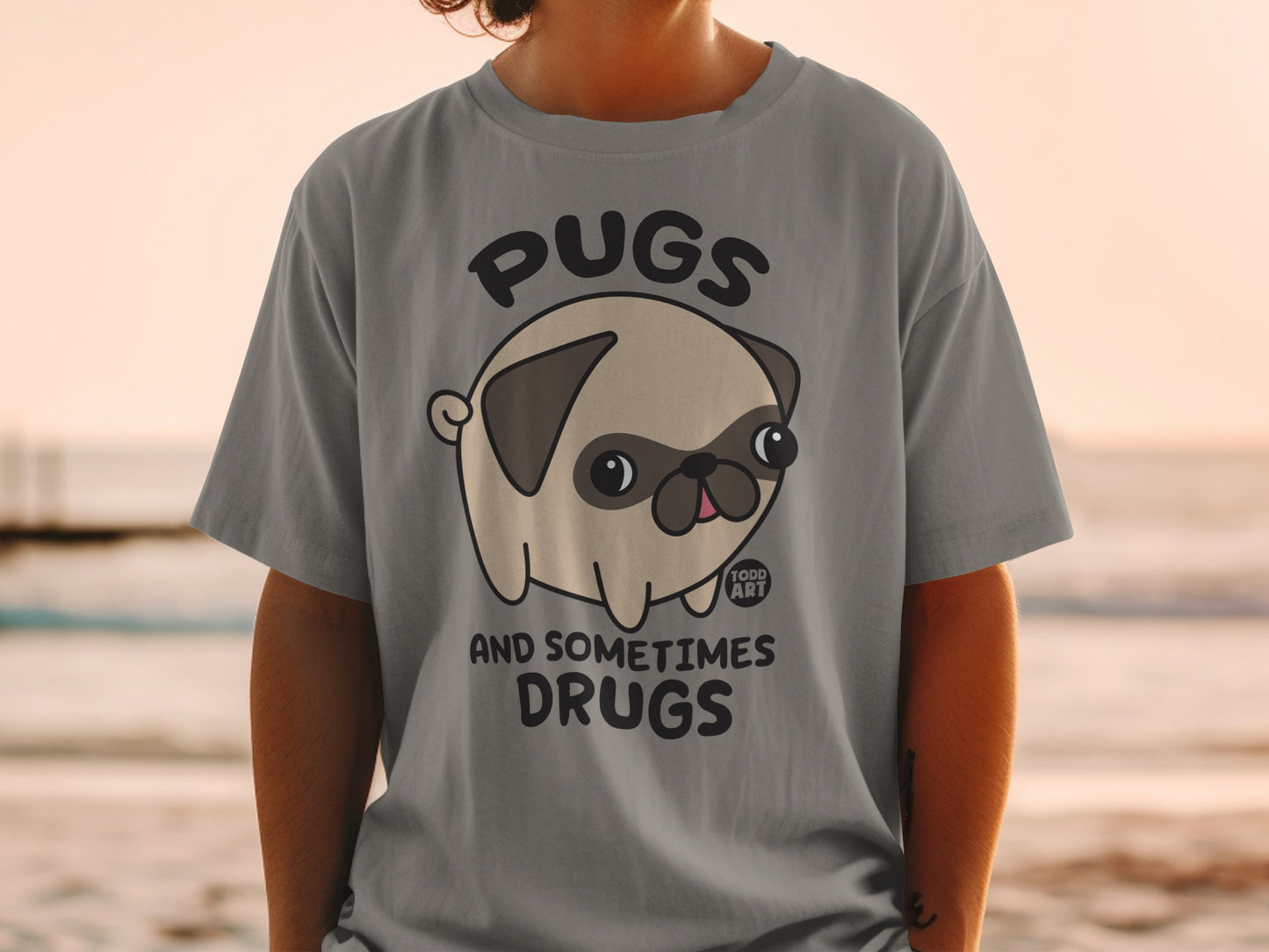 Pugs and Sometimes Drugs Graphic T-Shirt