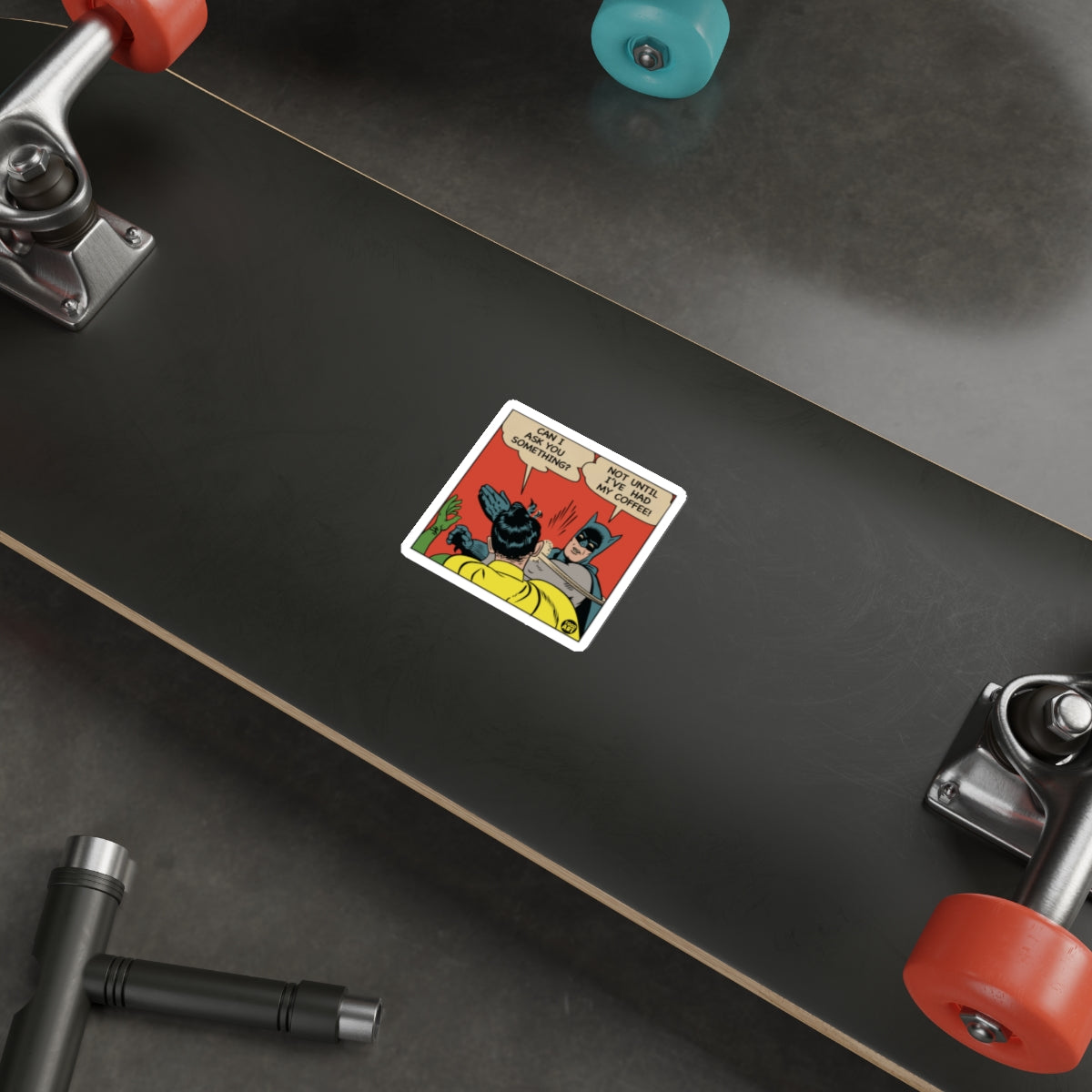 Retro Comic Batman Slap Skateboard Sticker