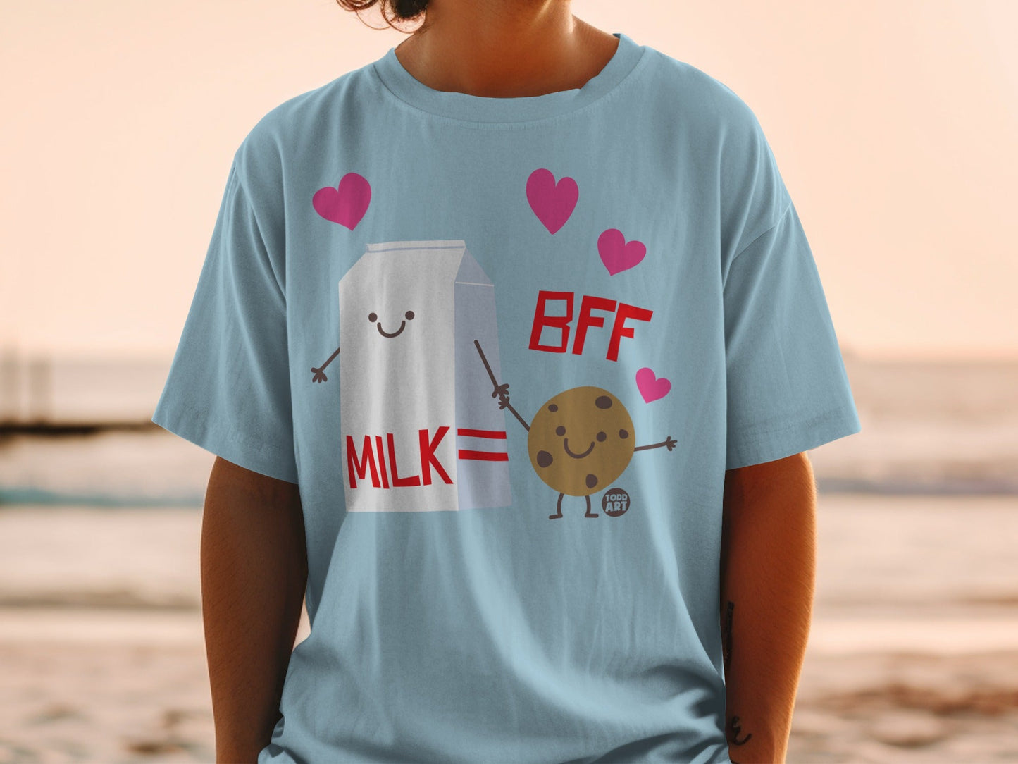 Cute Milk and Cookie BFF Friends Graphic T-Shirt