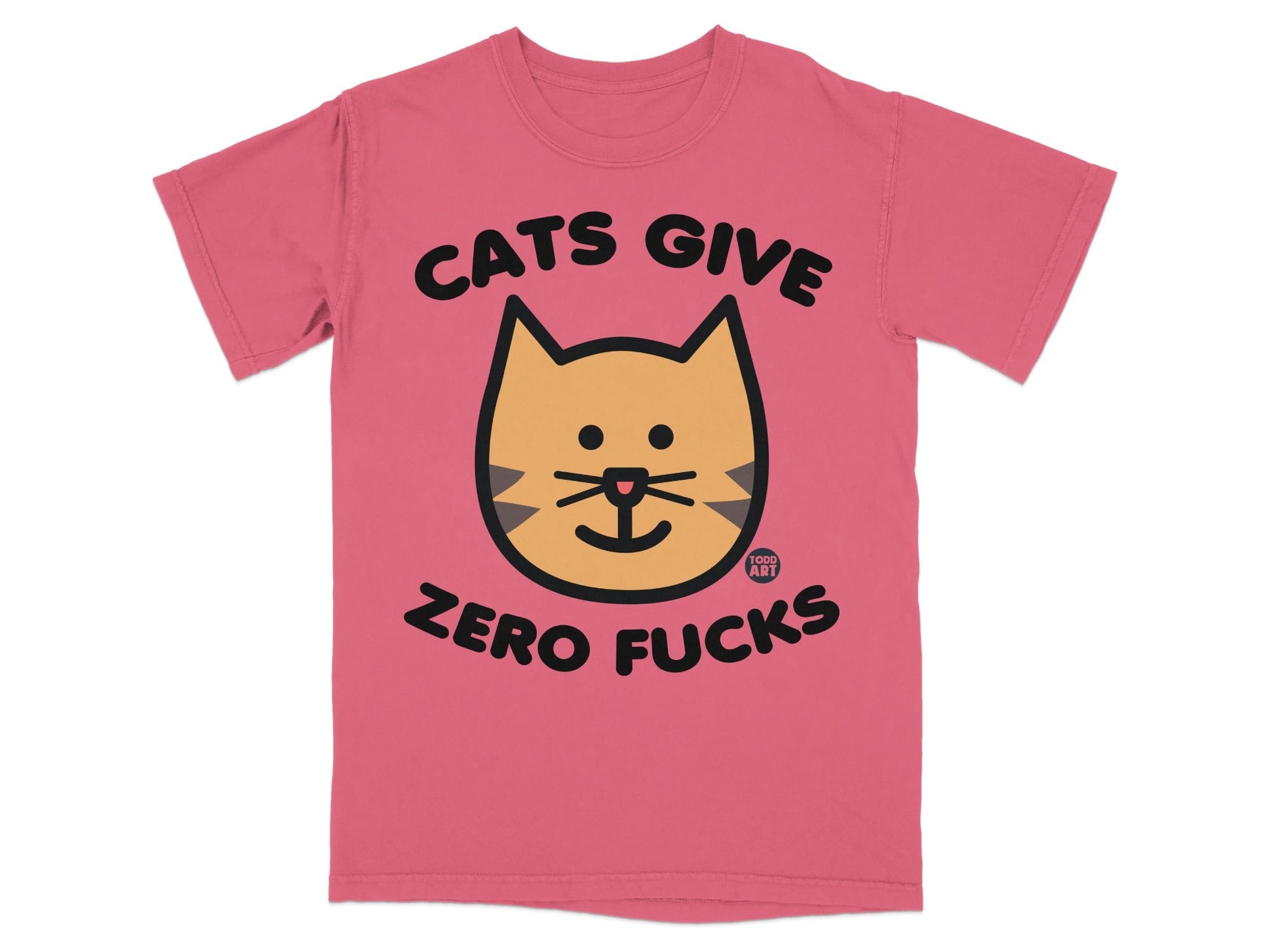 Cats Give Zero Fucks T-shirt with Cute Cat Design