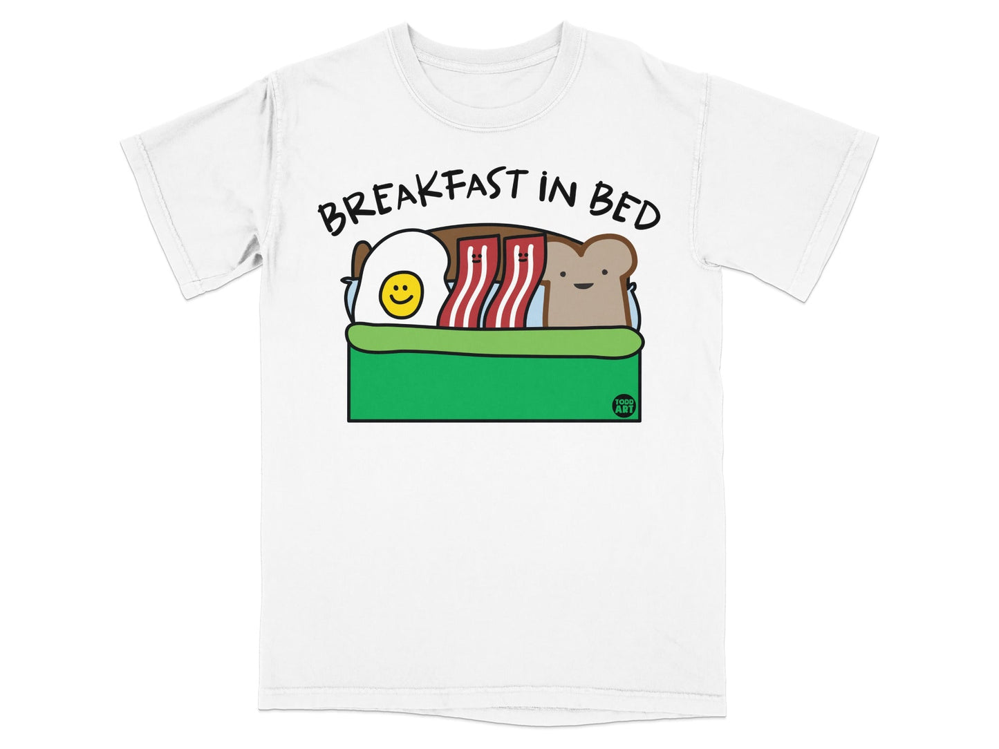 Breakfast in Bed Cartoon Characters T-Shirt