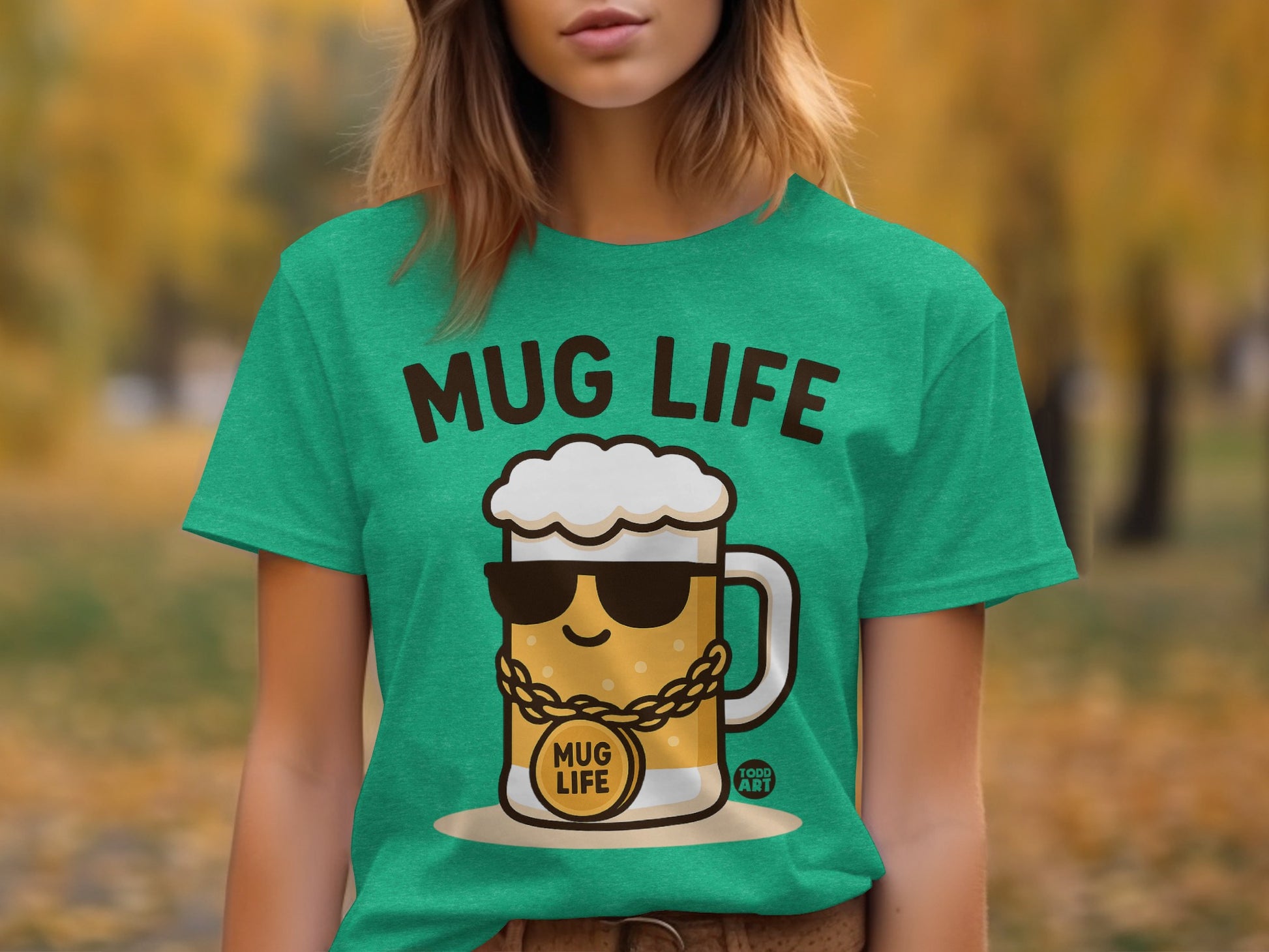 Mug Life Cartoon Beer Mug Graphic T-shirt