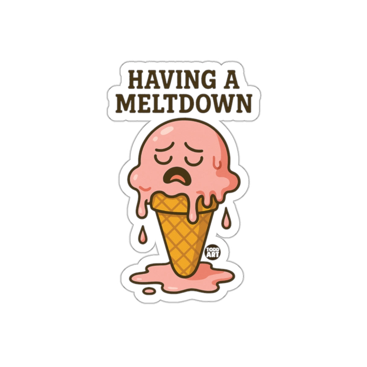 Having a Meltdown Ice Cream Sticker Product