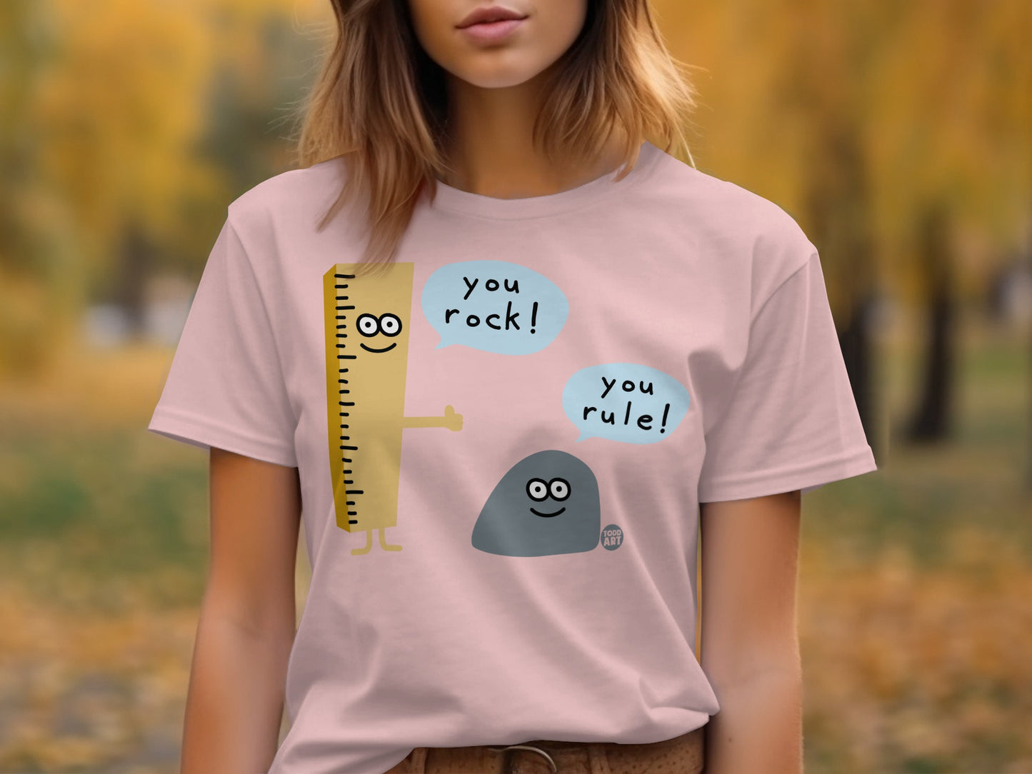 You Rock You Rule Ruler and Rock Fun T-shirt
