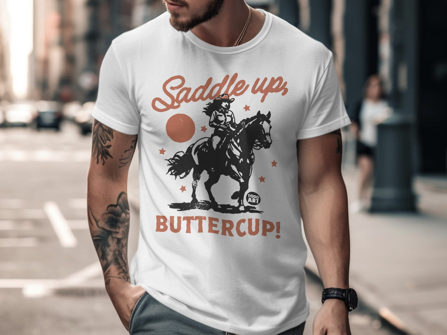 Saddle Up Buttercup Cowboy T-Shirt Retro Design