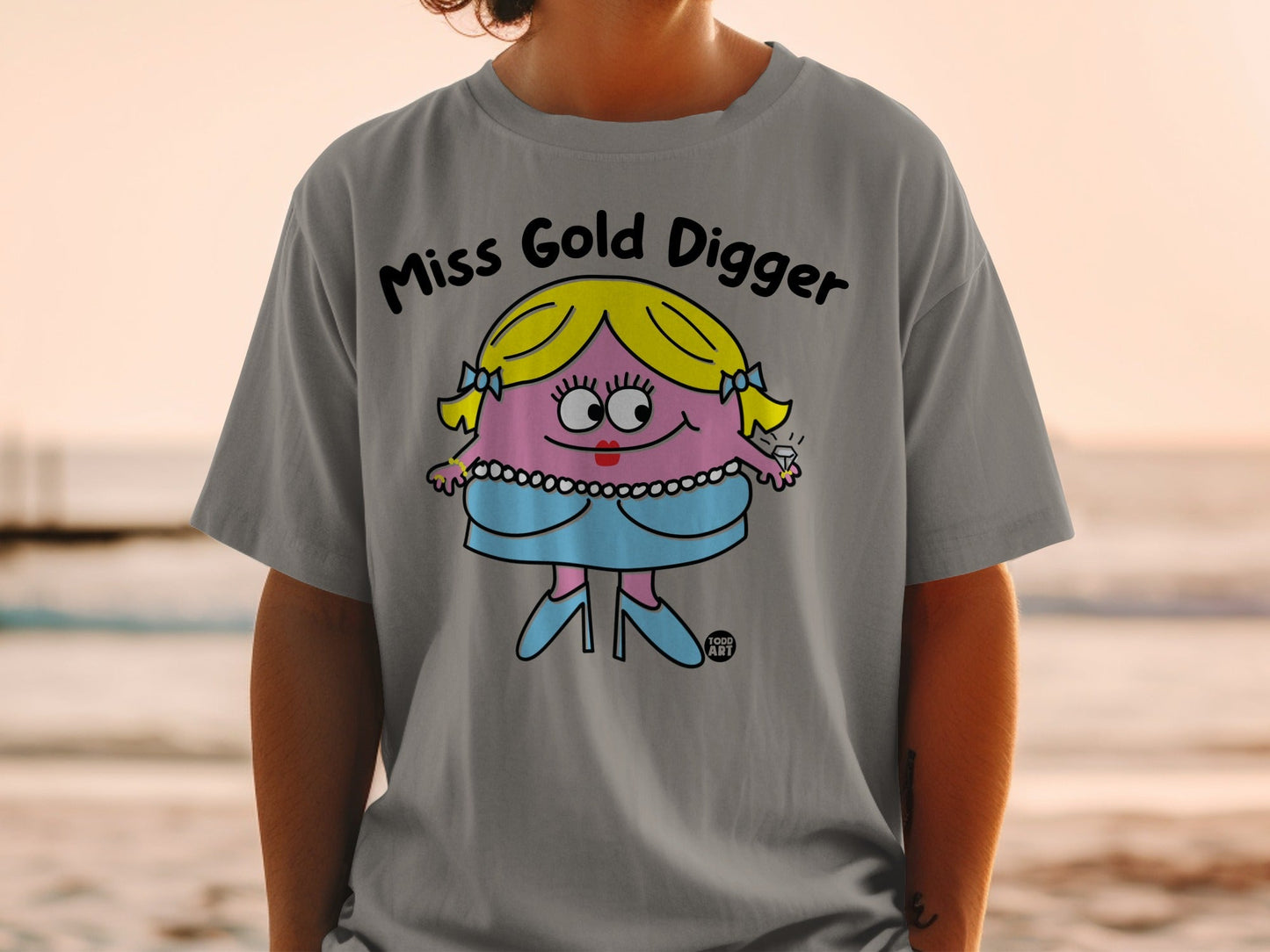 Miss Gold Digger Funny Cartoon Character Shirt