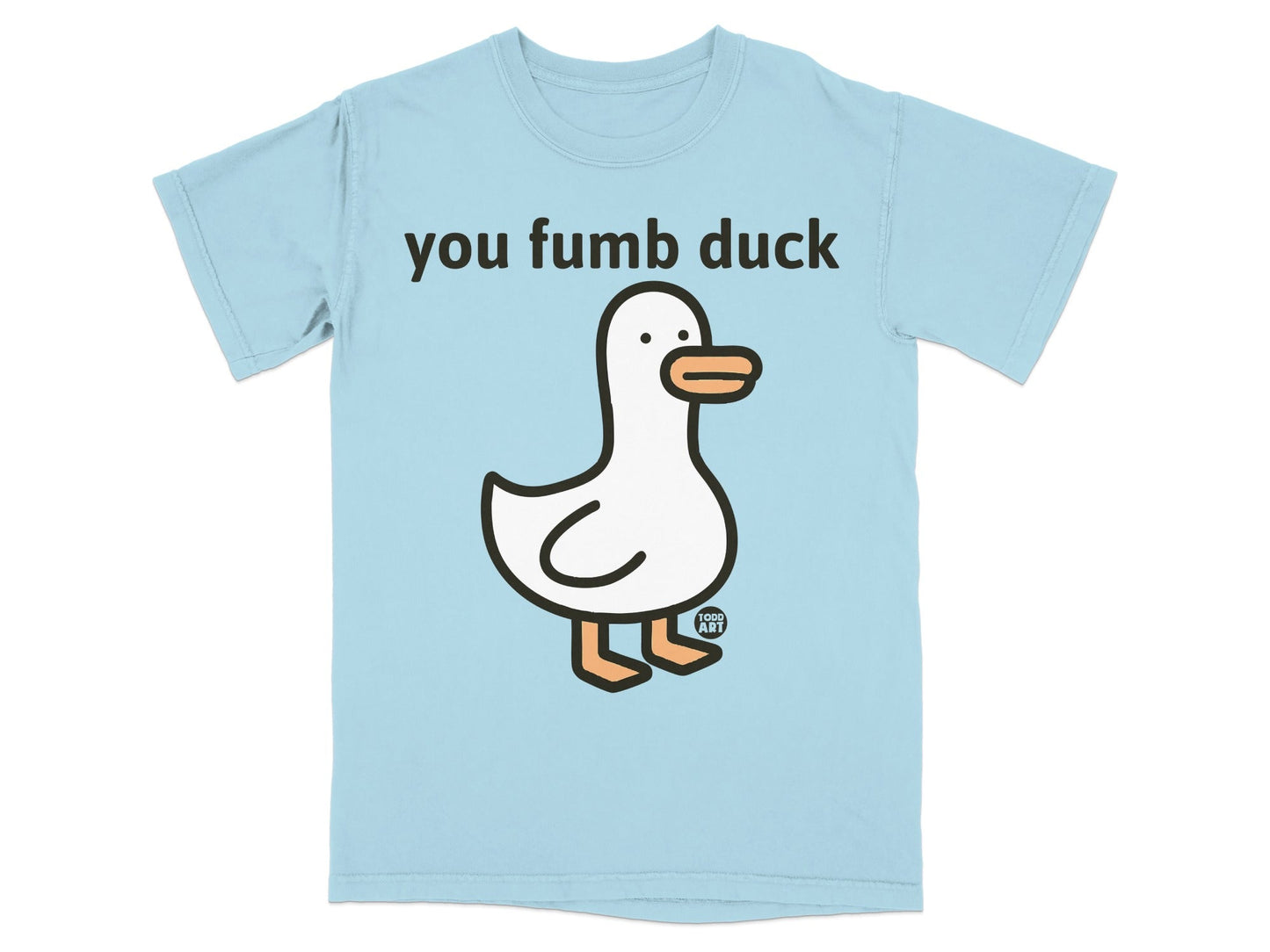 you fumb duck cartoon print short sleeve shirt