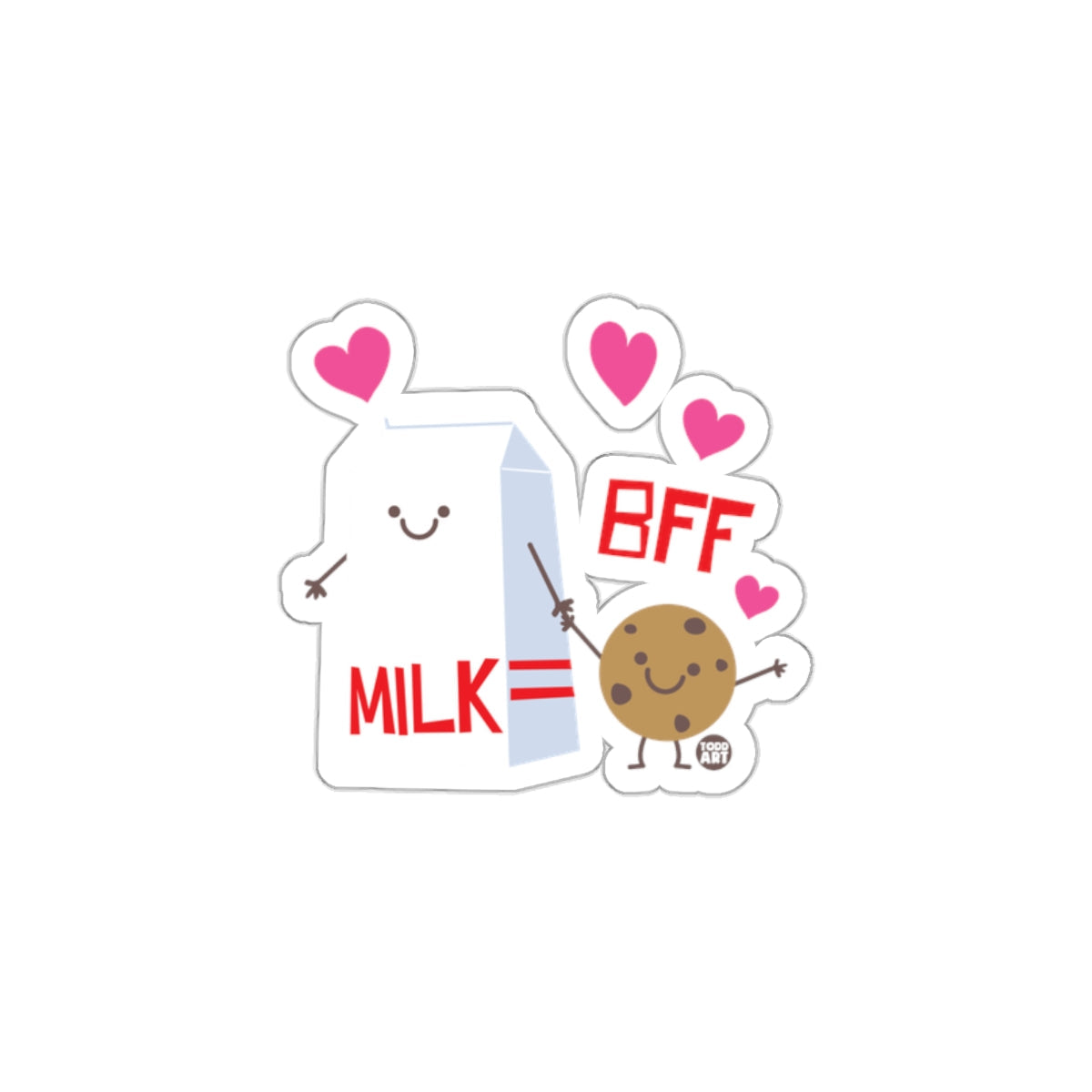 Cartoon Milk and Cookie BFF Sticker Fun Design