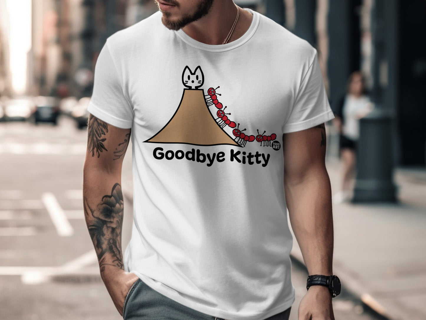 Goodbye Kitty Graphic T-shirt with Fun Design